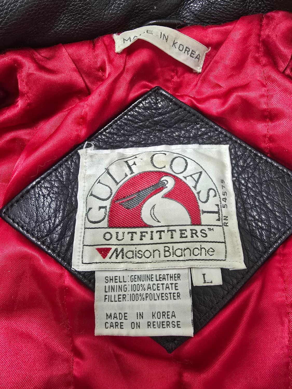 빈티지 Gulf Coast Outfitters 소가죽 봄버자켓 L 상품이미지3