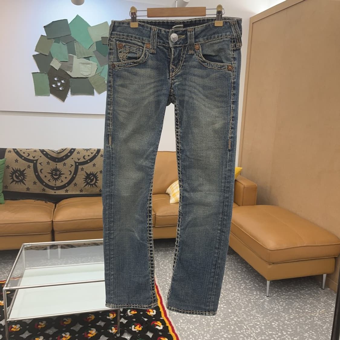 트루릴리젼 빌리슈퍼티 Y2K 로우라이즈 데님팬츠 27인치 C07978 상품이미지3