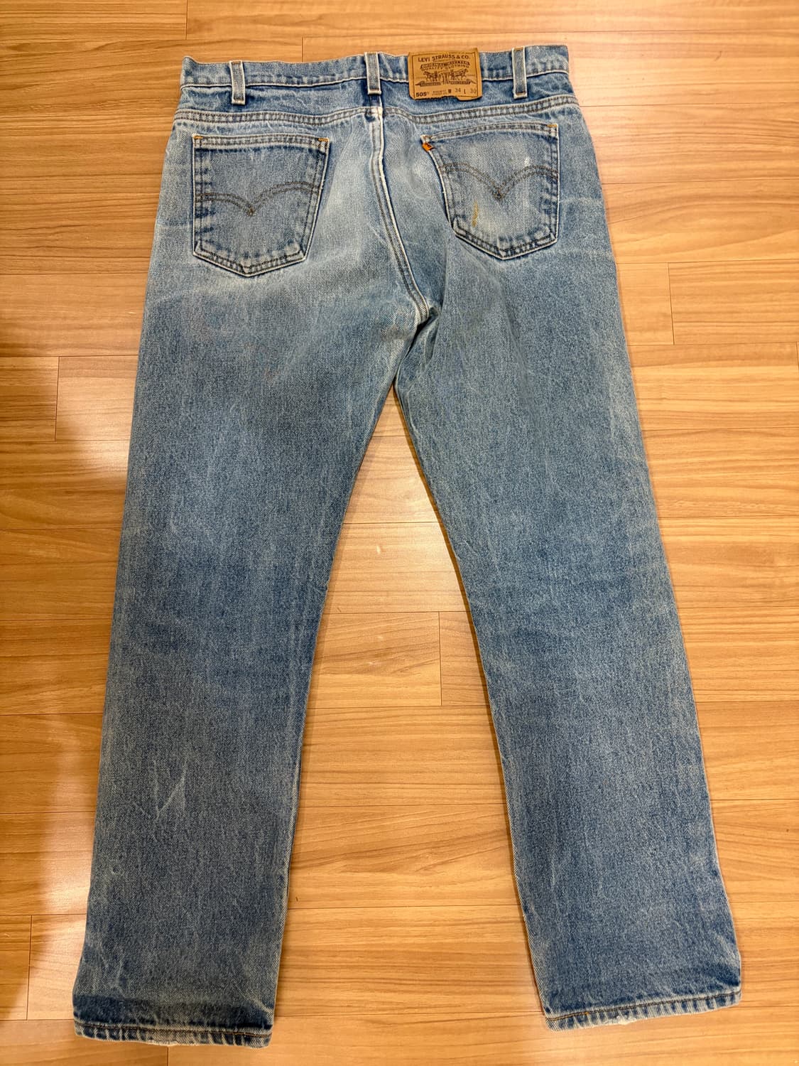 90s 빈티지 리바이스 505 스트레이트 데님 연청 상품이미지2