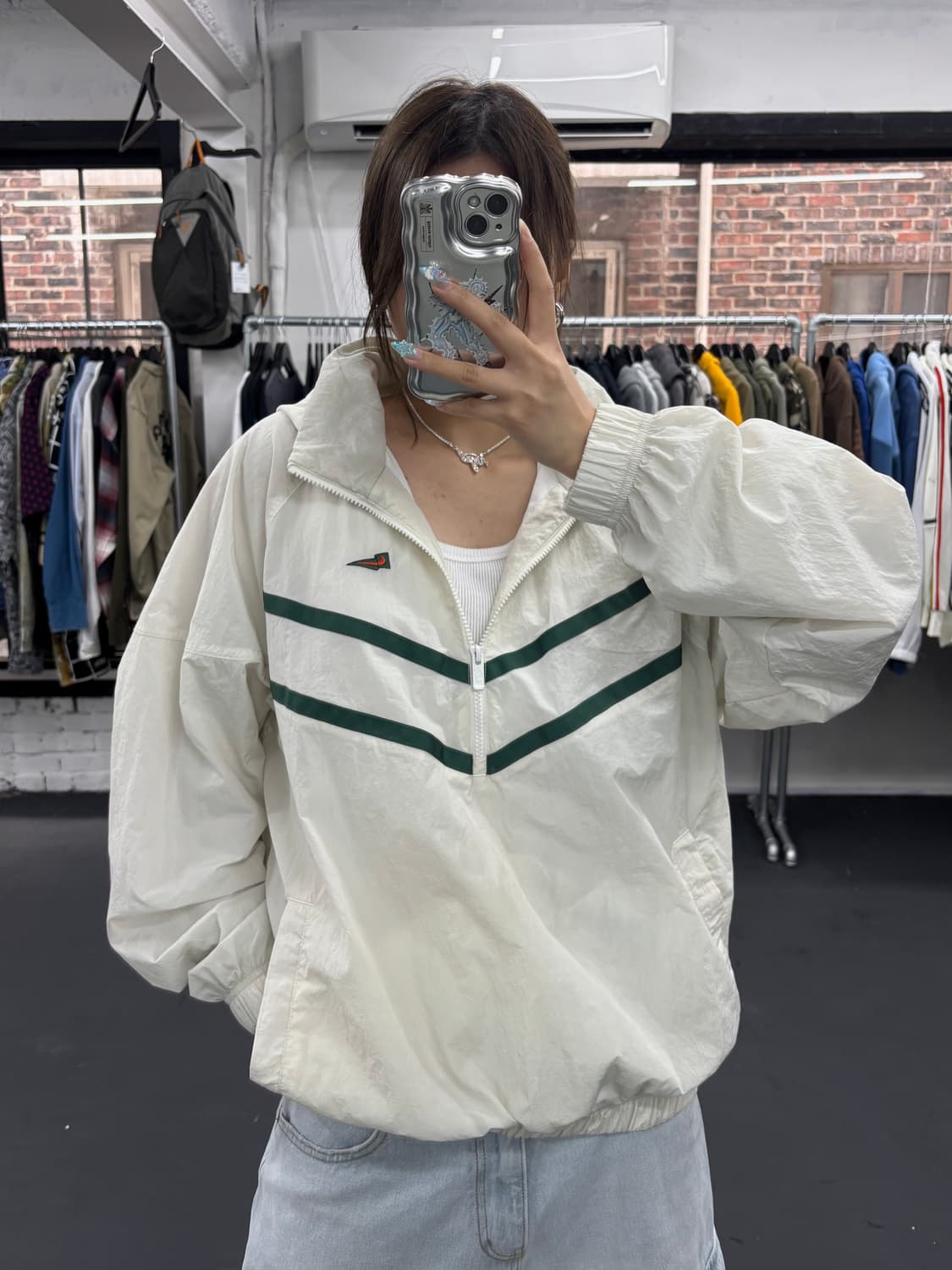 나이키 올드스쿨 아치로고 아노락 바람막이 상품이미지1