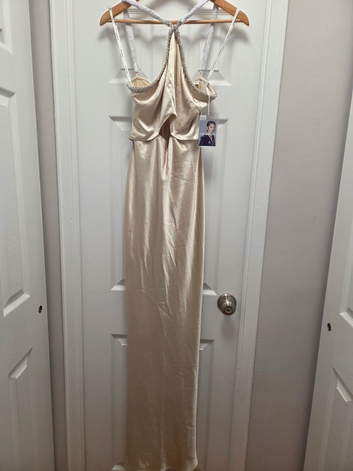 SELF PORTRAIT Champagne Satin maxi dress 상품이미지5
