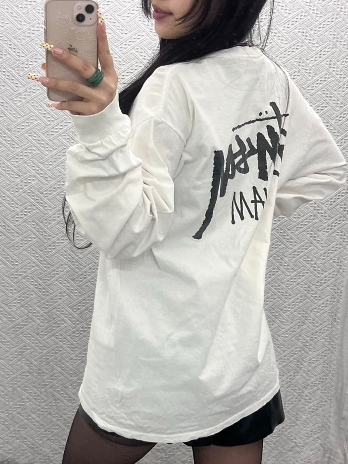 스투시 빈티지 오버핏 빅로고 괌 프린팅 롱슬리브 XL C09829 상품이미지2