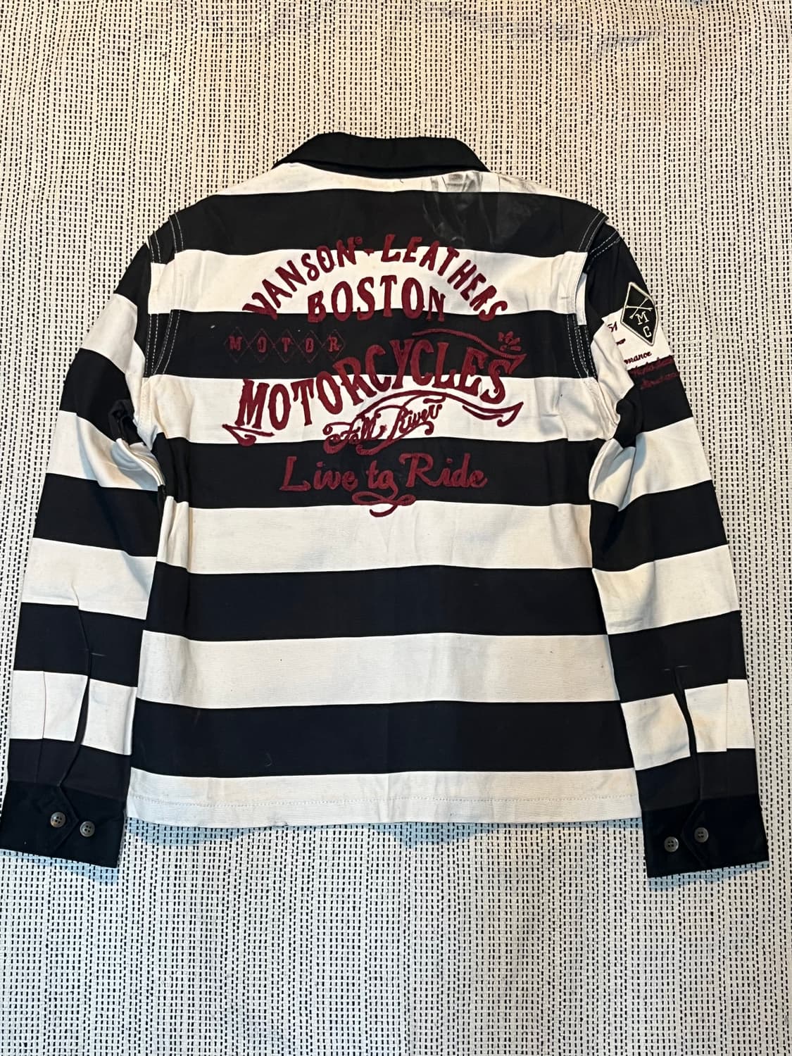 밴슨 레더 스트라이프 자켓 상품이미지6