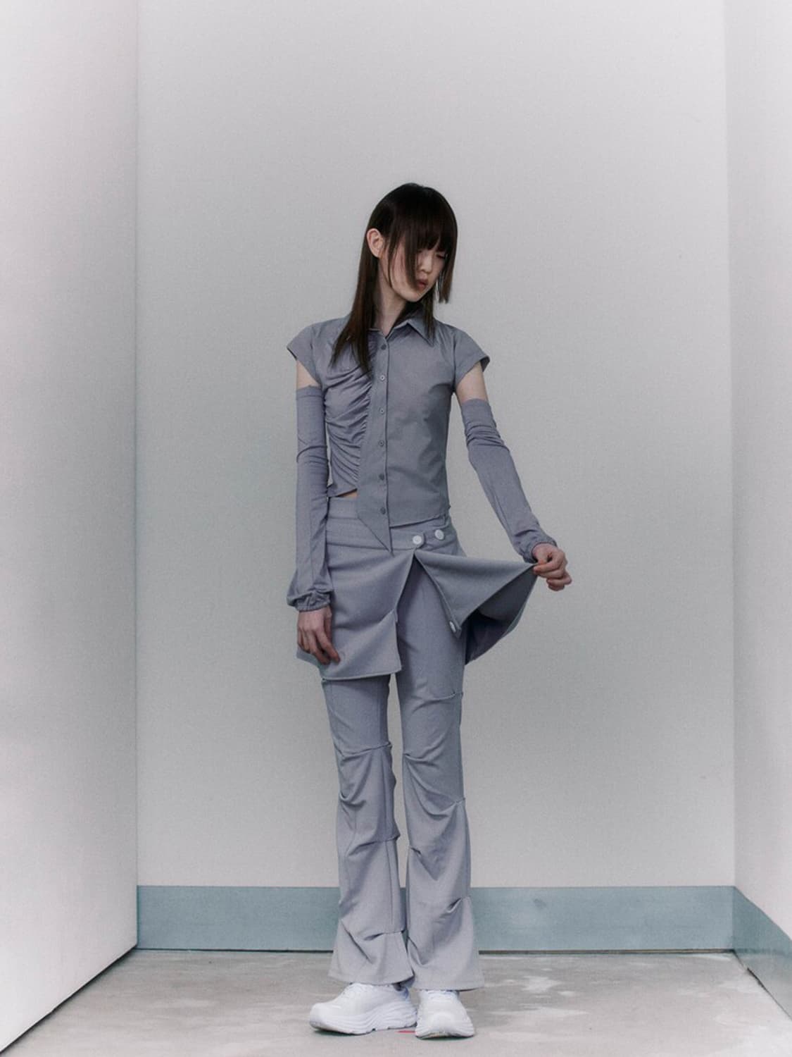 오호스OJOS 랩오버턱팬츠 Wrap Over Tuck Pants 랩스커트 상품이미지2