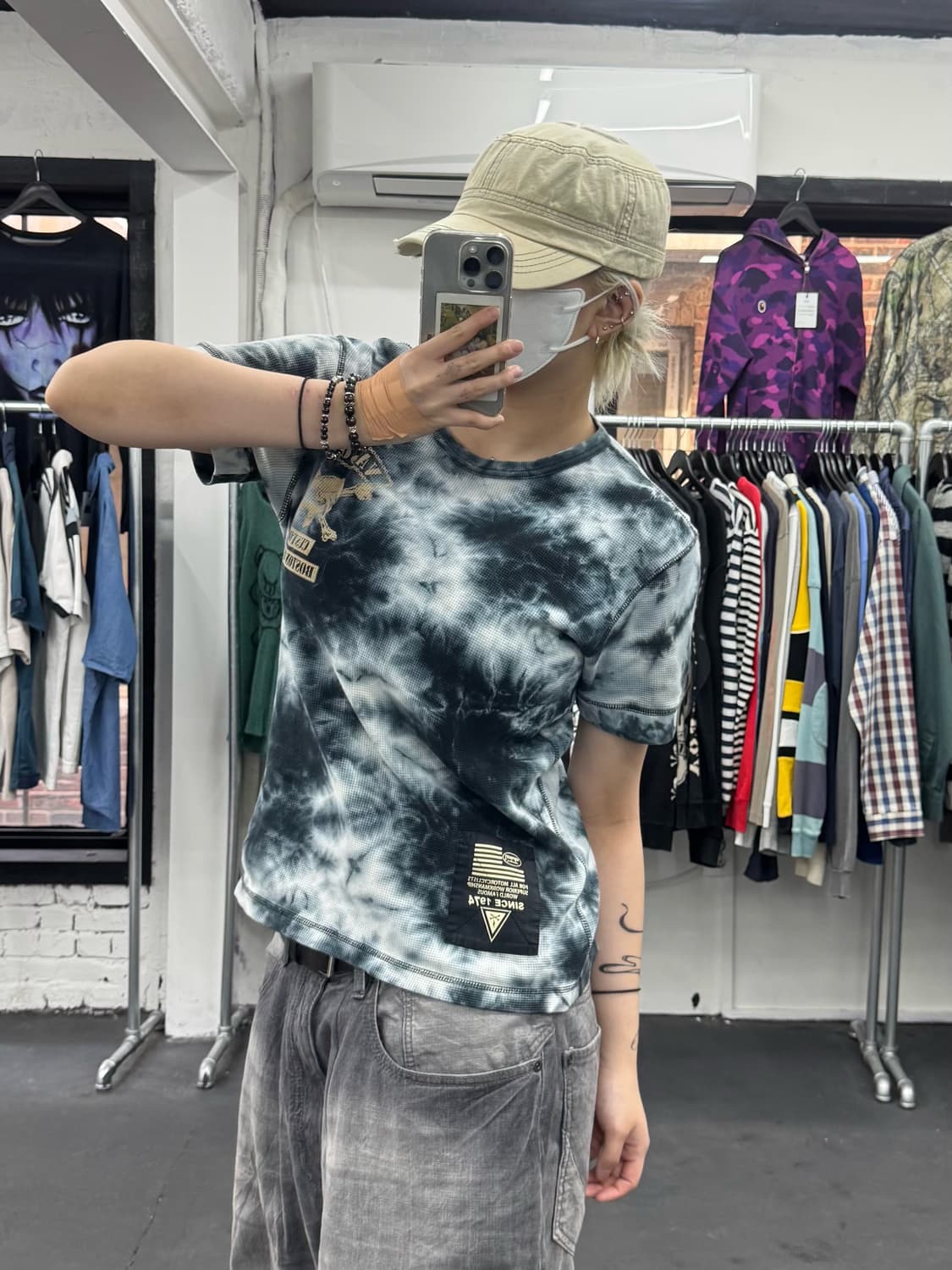 밴슨 레더 타이다이 와플 티셔츠 상품이미지3