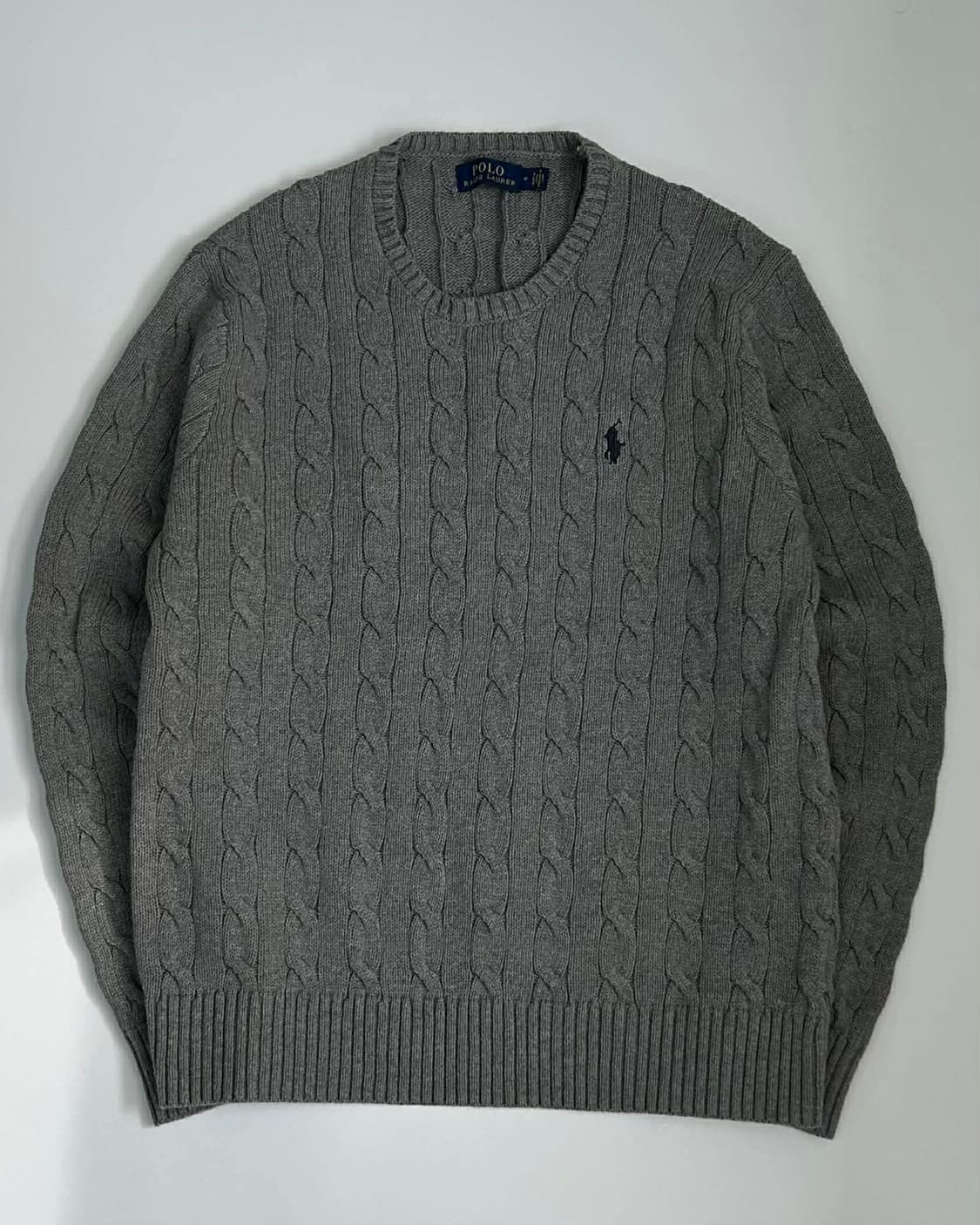 [M] 폴로 랄프로렌 케이블 코튼 니트 스웨터 그레이 상품이미지2