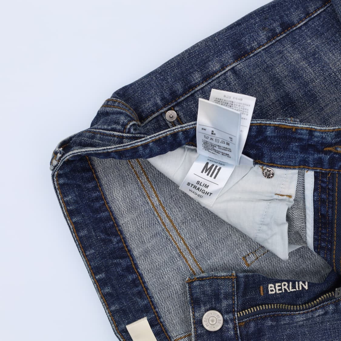 [M32] 플랙 워싱 데님팬츠 일자 청바지  0119H2 상품이미지5