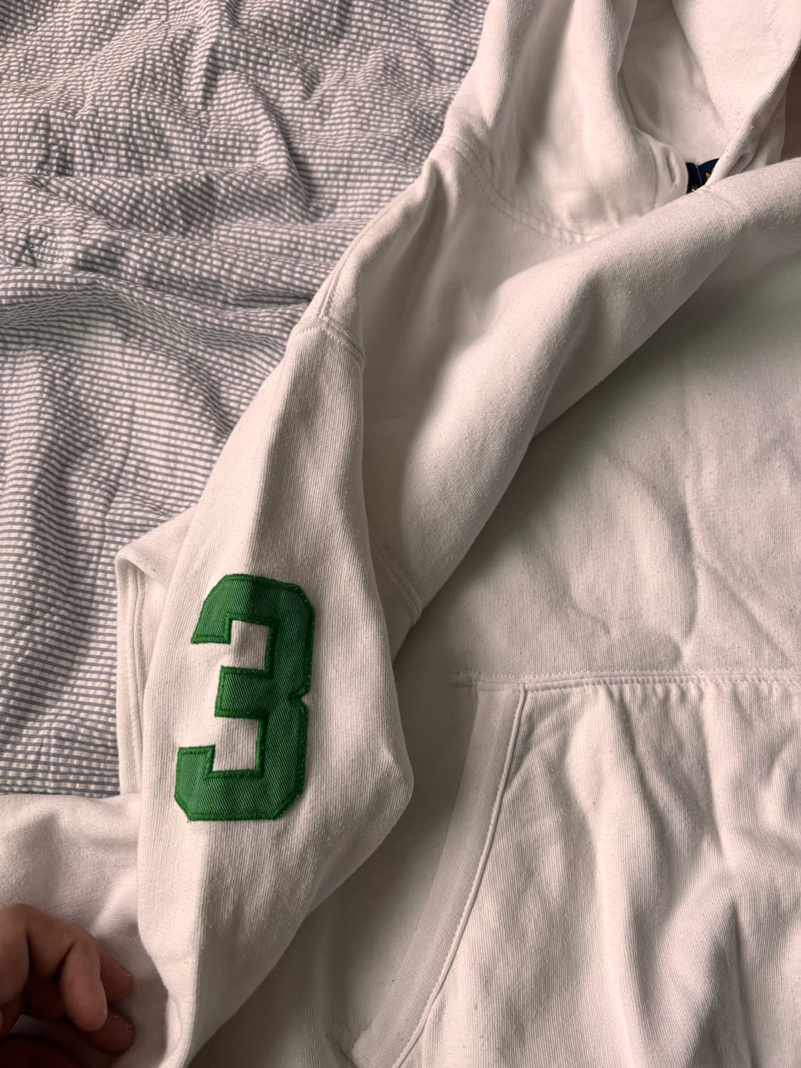 POLO Big Pony Hoodie White and Green M 상품이미지7