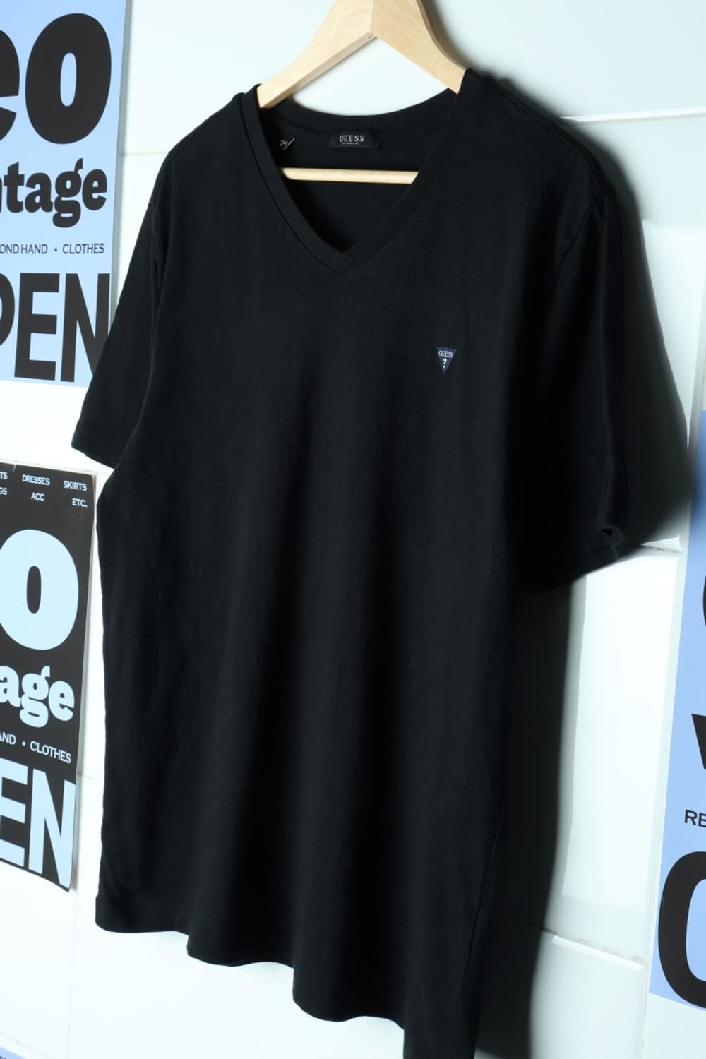 (2XL-3XL) 게스 반팔 티셔츠 블랙 빅사이즈 무지-7AF5 상품이미지1