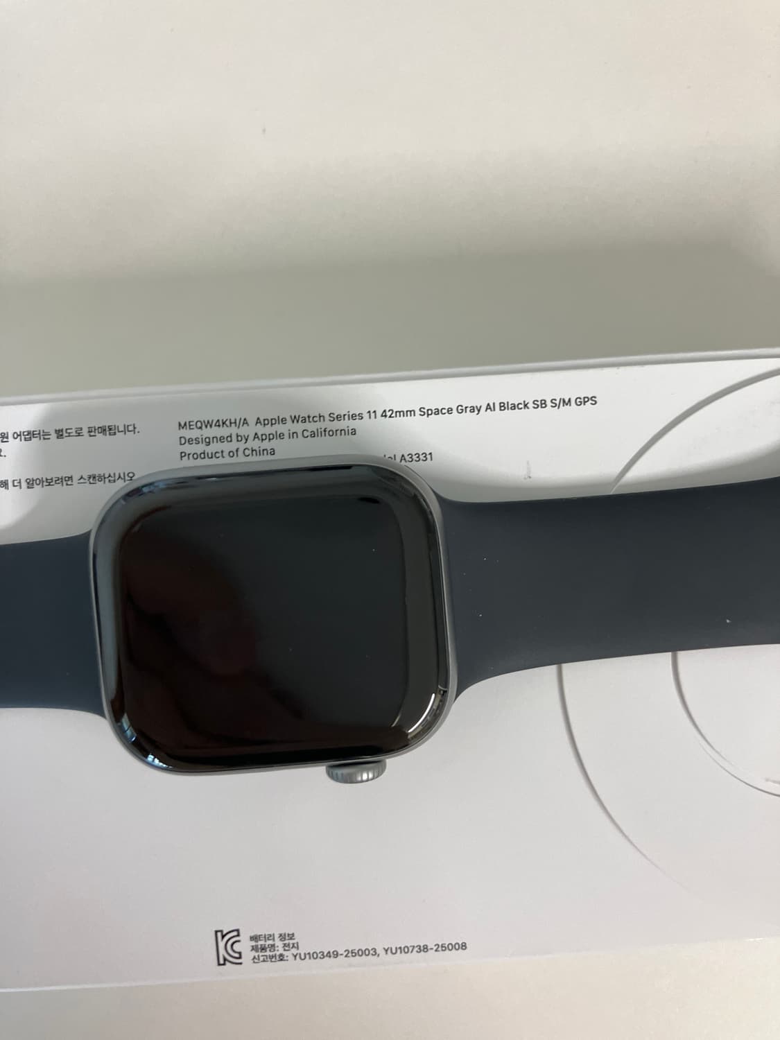 애플워치11 스페이스그레이 42mm + 정품 스포츠밴드 블랙 상품이미지3