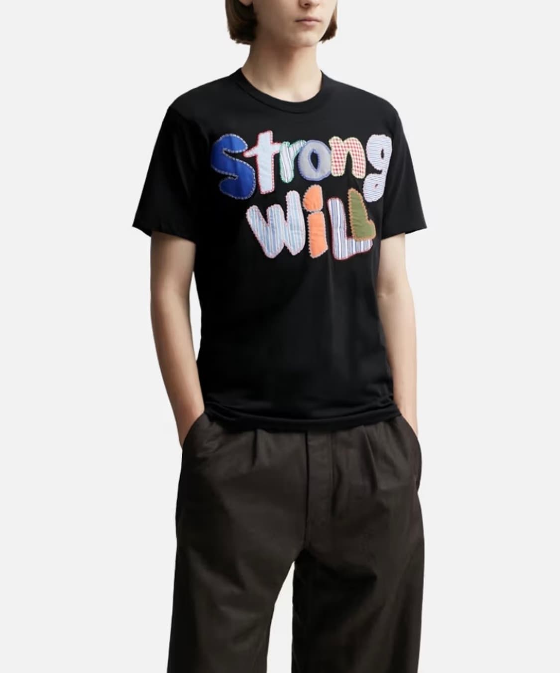 미개봉) 꼼데가르송 strong will 패치워크 티셔츠 상품이미지1