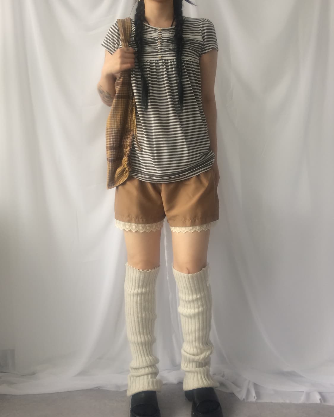 Lace trimming lace up short 상품이미지5