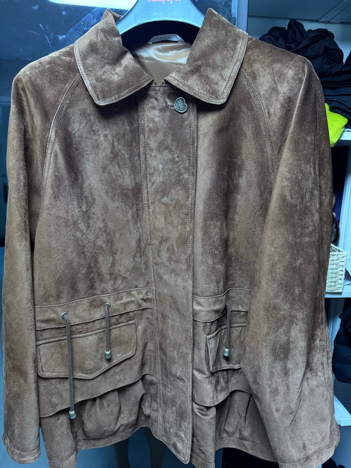 (새상품/os) stu 우먼 레더 필드자켓 브라운 상품이미지5