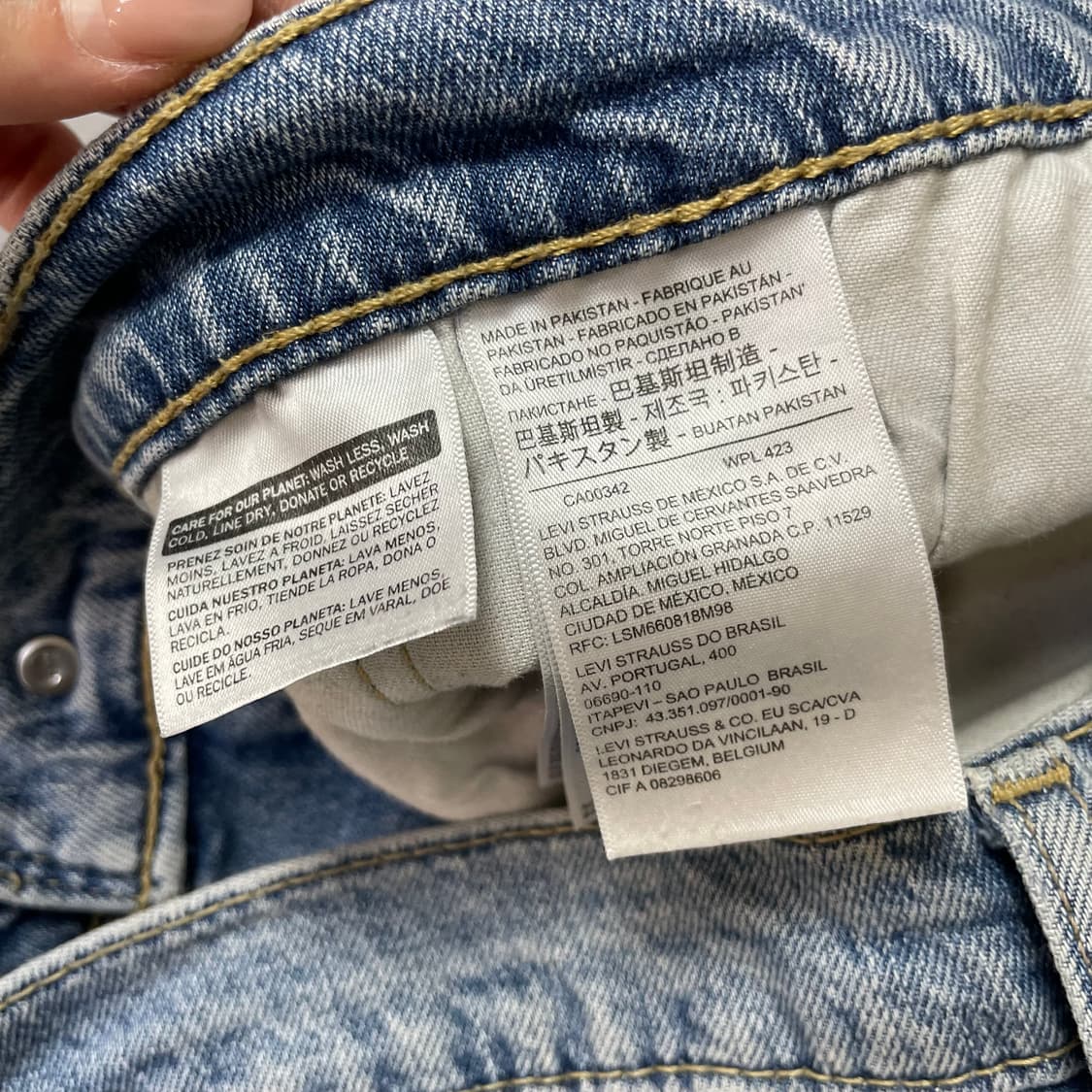 (34) 리바이스 502 34x32 라이트 블루 워싱 데님 팬츠 상품이미지4