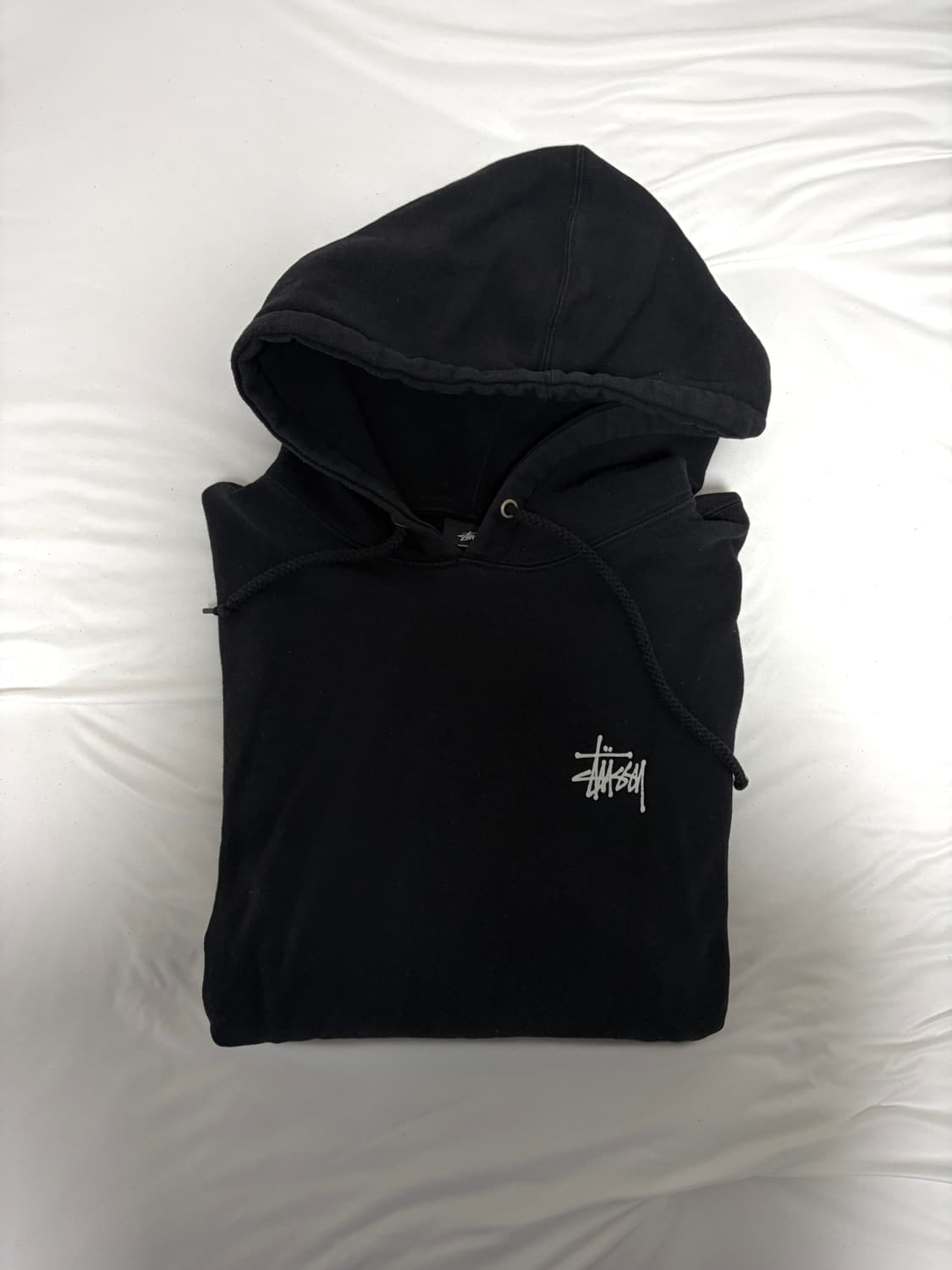 스투시 베이직 로고 후드 블랙 M 상품이미지2