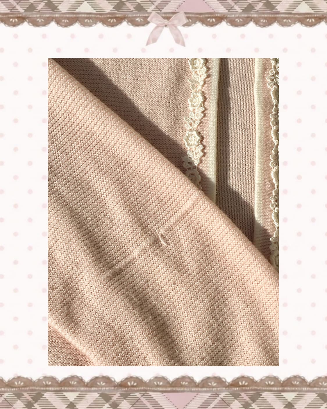 레스트로즈 리본 🎀 로즈 핑크 가디건 상품이미지4