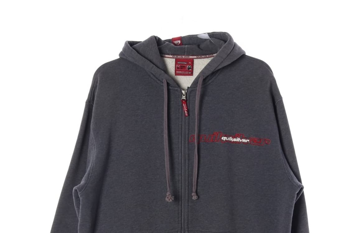 퀵실버 아카이브 자수 로고 후드 집업 XL 상품이미지4