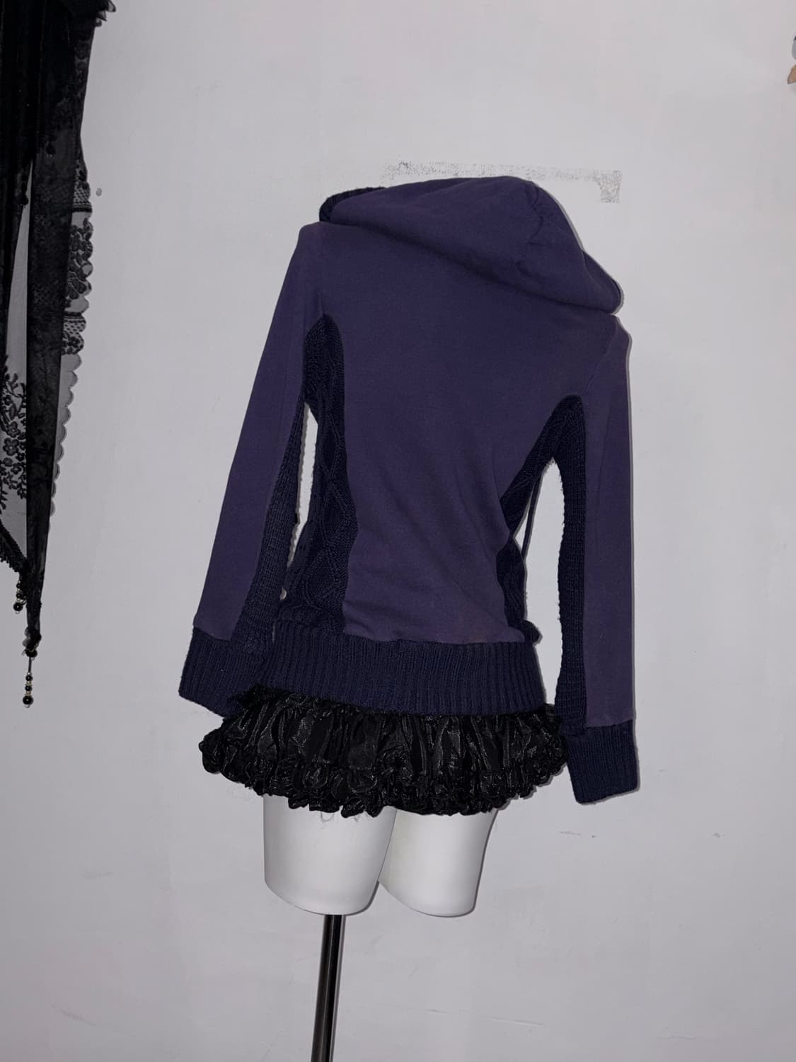 00s 딥퍼플 투웨이 후드 아우터 보라 다크 페어리 y2k 상품이미지3