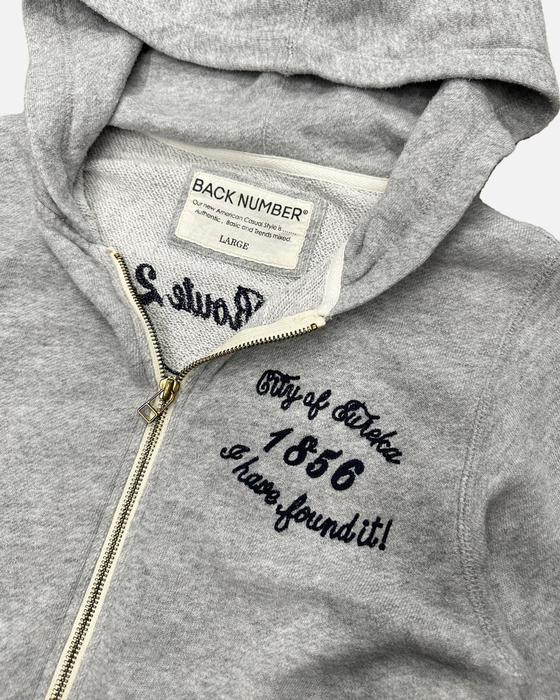 stitch lettering hood zip-up 상품이미지3