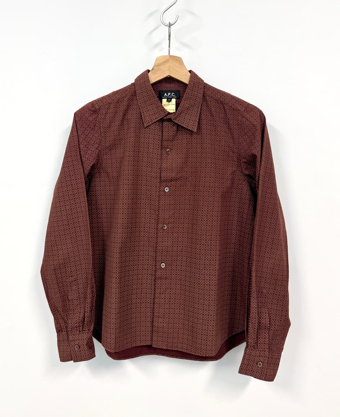 A.P.C 아페쎄 버건디컬러 패턴 셔츠 블라우스 38 상품이미지1