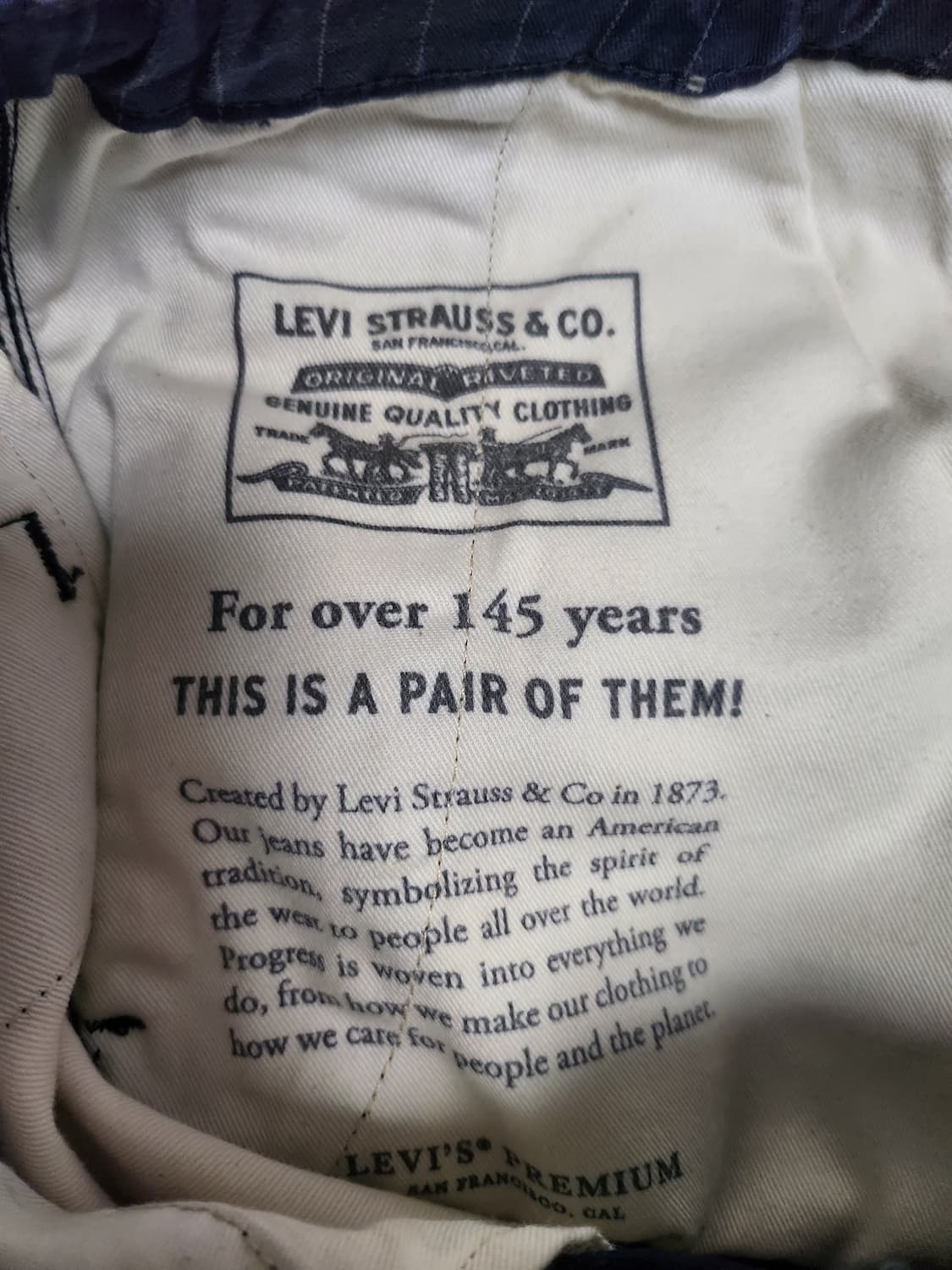 리바이스 스트라이프 네이비 치노 팬츠 상품이미지3