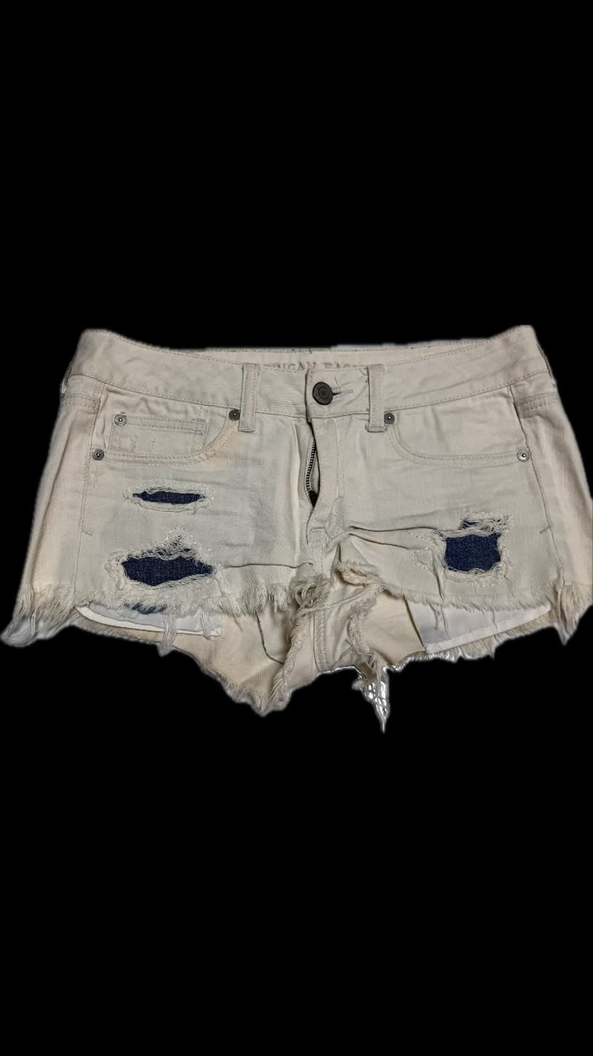 Y2K 아메리칸 이글 마이크로 데님쇼츠 찢청반바지 디스트로이드 라이트워시 상품이미지1