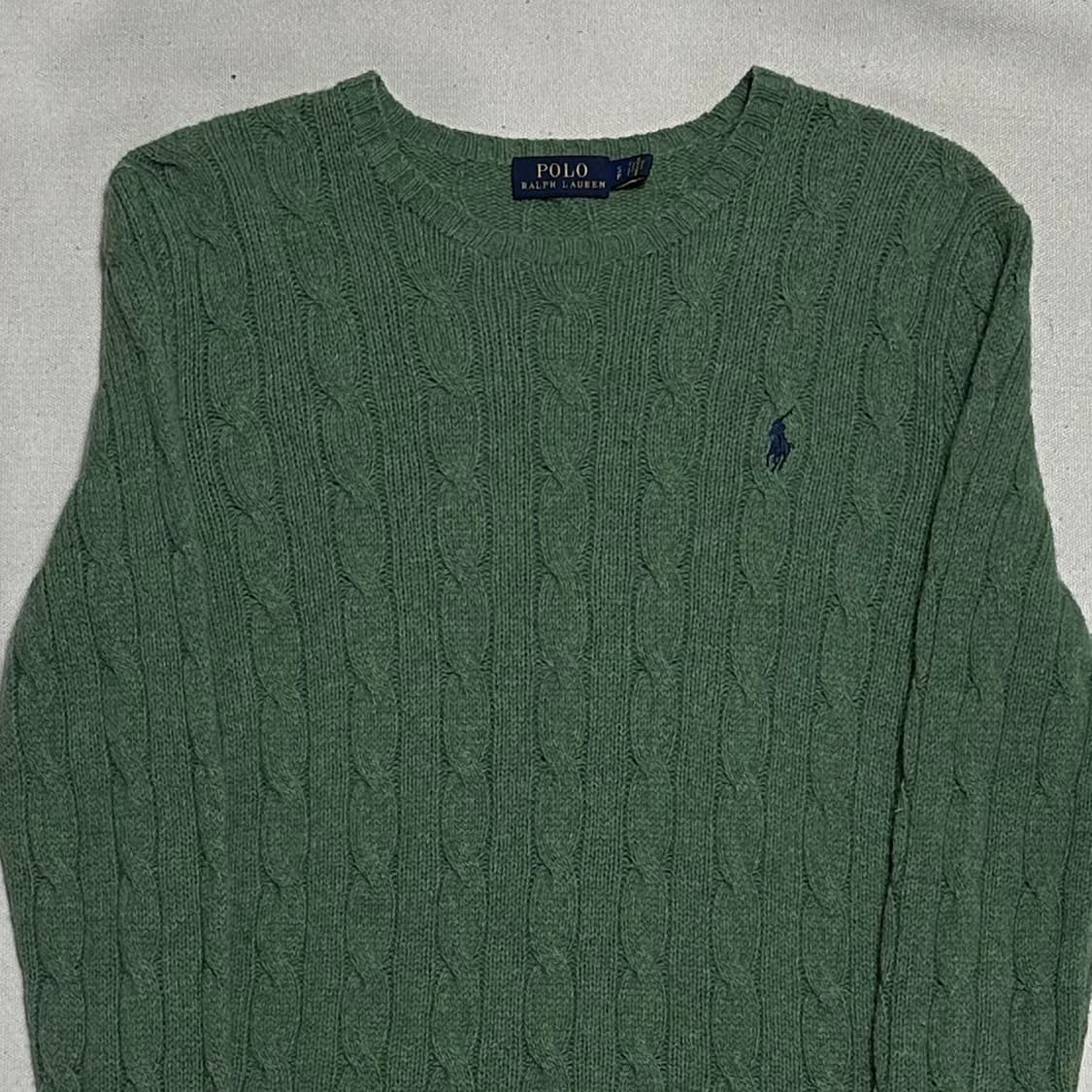 S 폴로랄프로렌 메리노울 캐시미어 그린 케이블 니트 상품이미지1