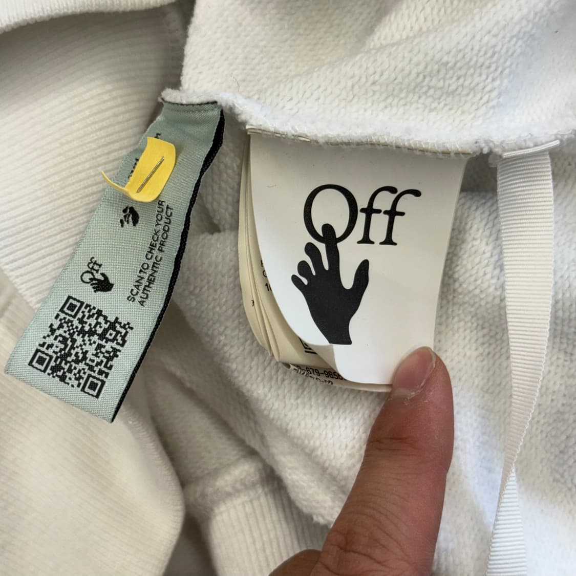 Off White 마커 팬 애로우 화이트 후드티 상품이미지4