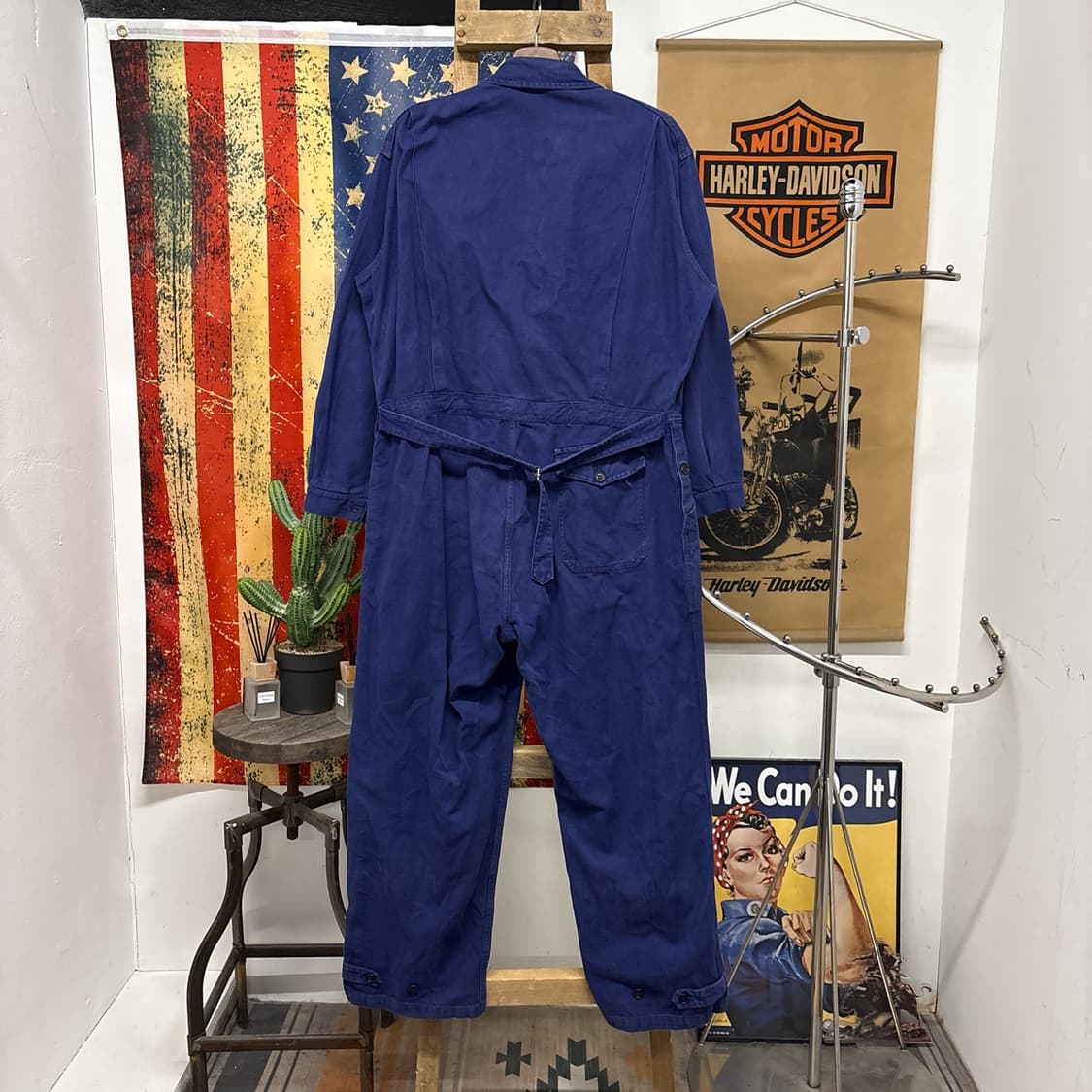 80~90s 프렌치 워크웨어 코튼트윌 커버올 점프수트 N982 상품이미지2
