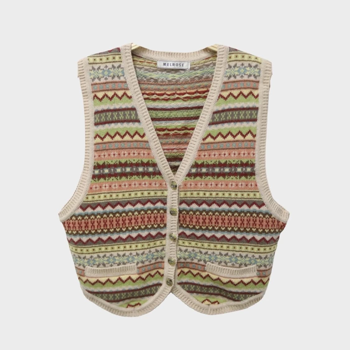 MELROSE 에스닉 울 앙고라 혼방 니트베스트 62300 상품이미지1