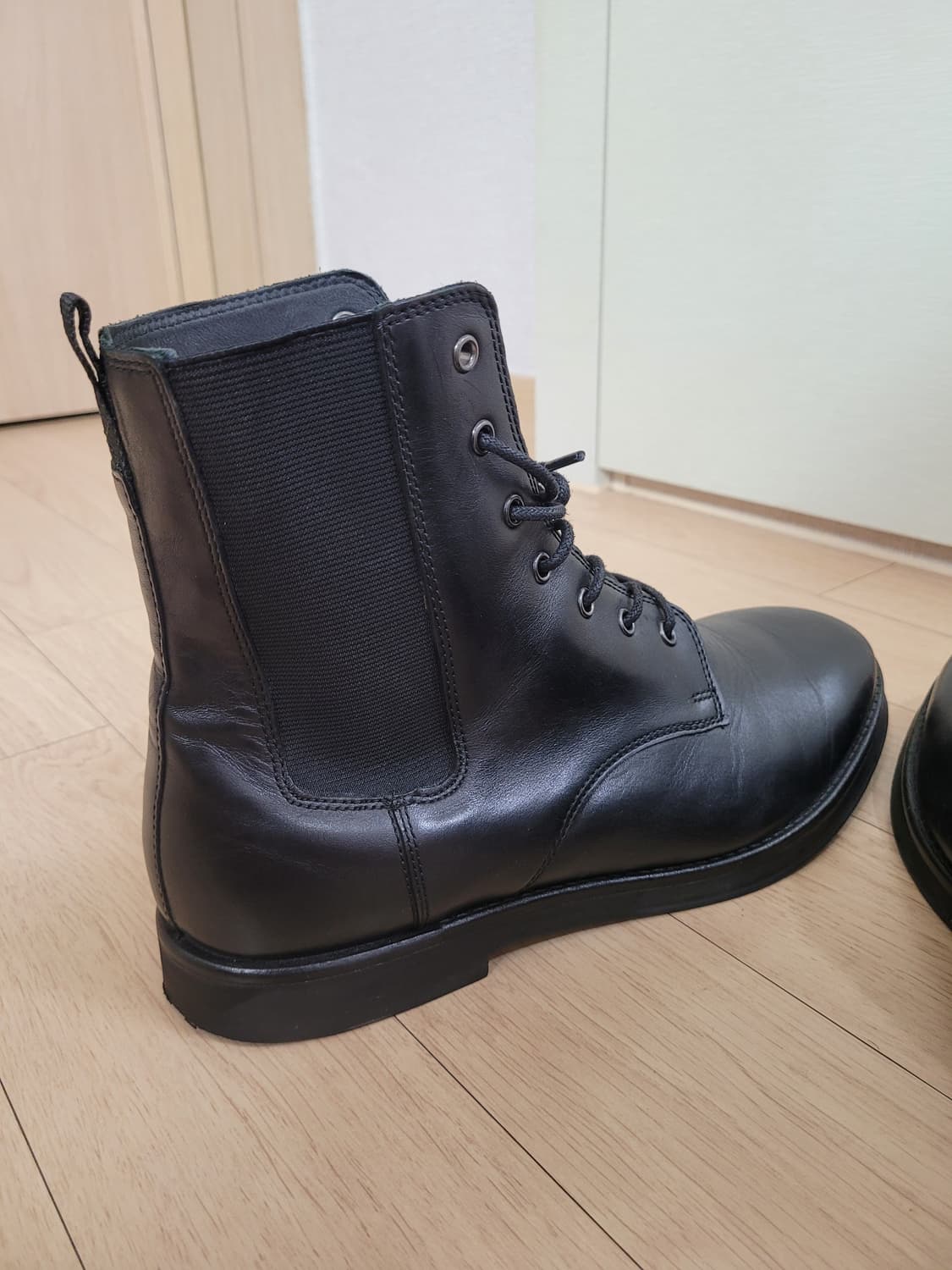 자라 ZARA 남자 레더 워커 부츠 280 블랙 상품이미지4