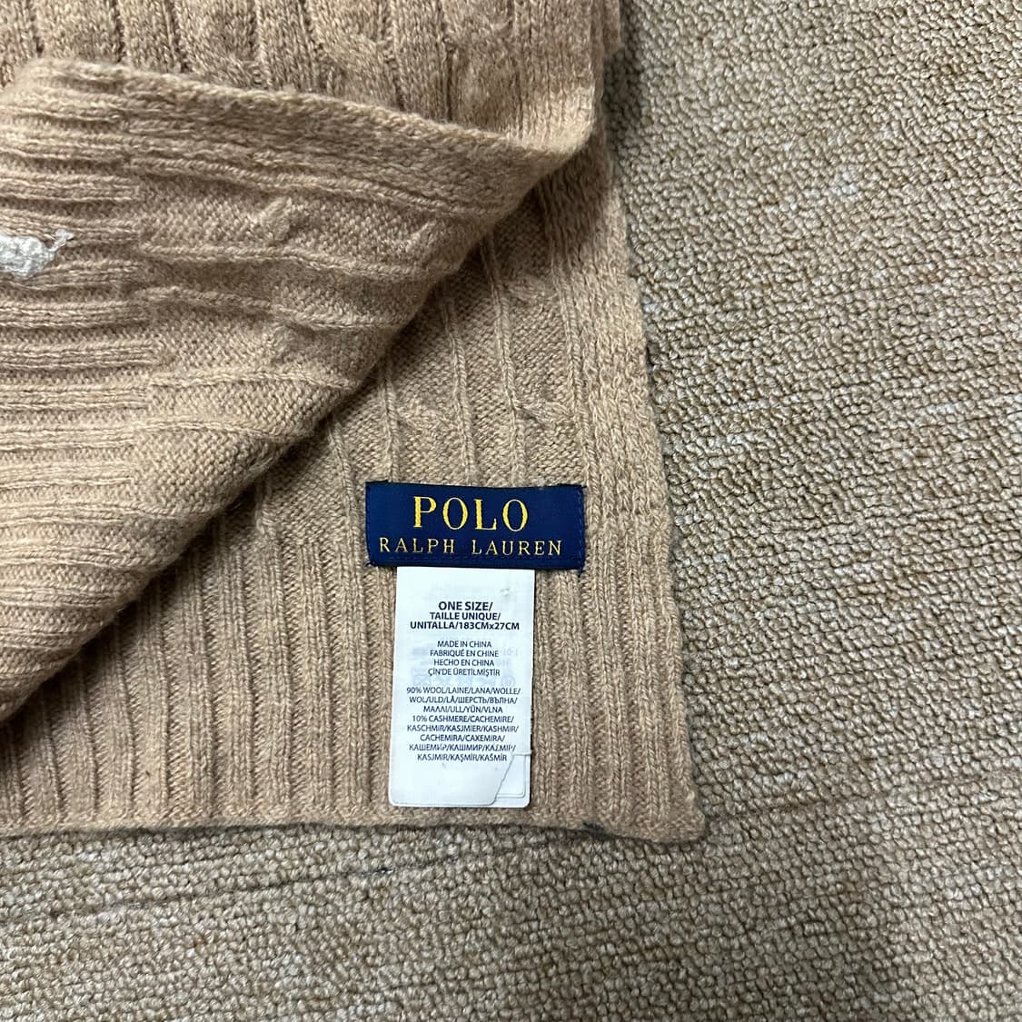 폴로 랄프로렌 케이블 베이지 머플러 목도리 상품이미지4