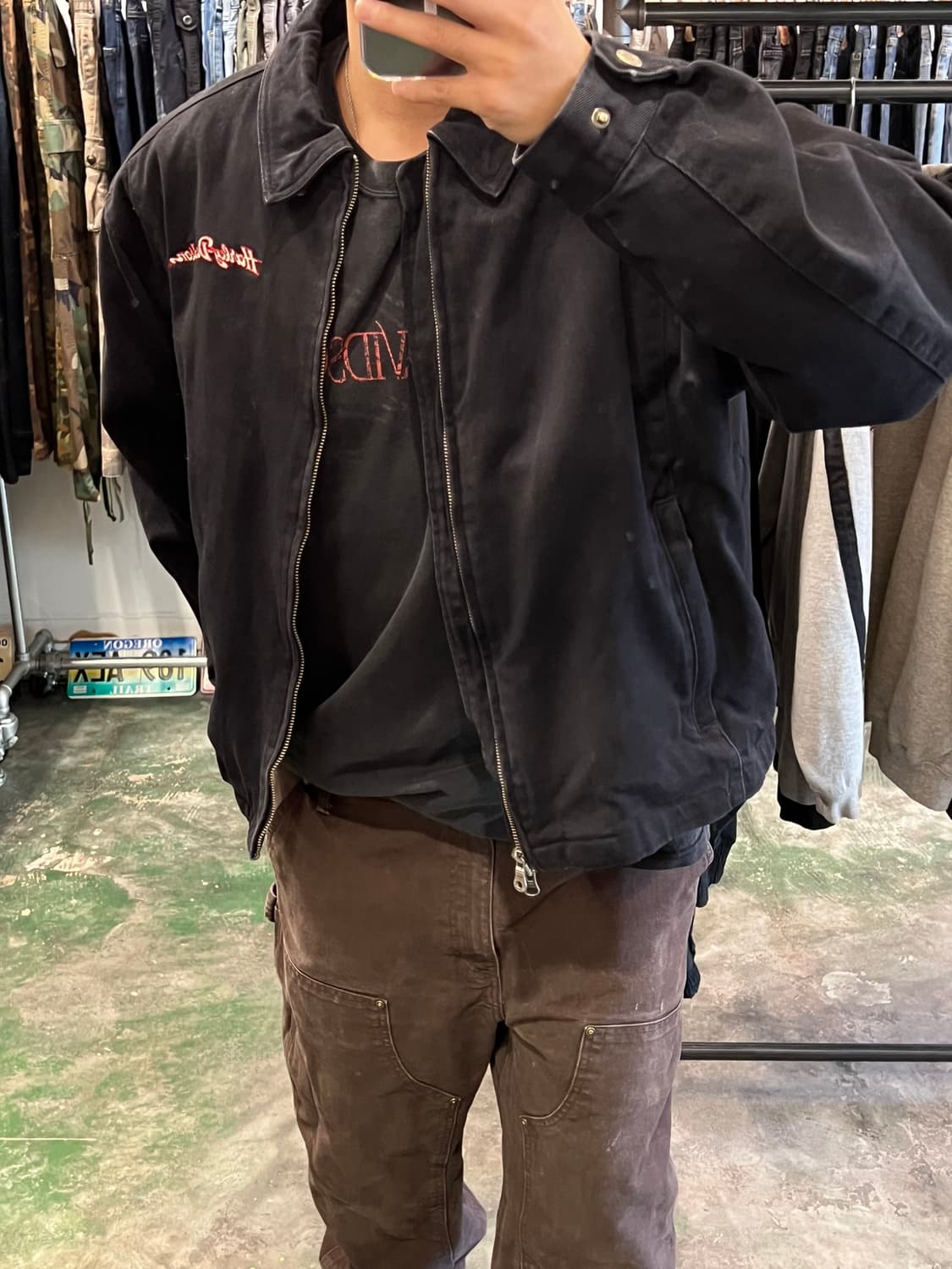 00s 할리데이비슨 코튼 헤비 트윌 캔버스 투웨이 빈티지 자켓 상품이미지1