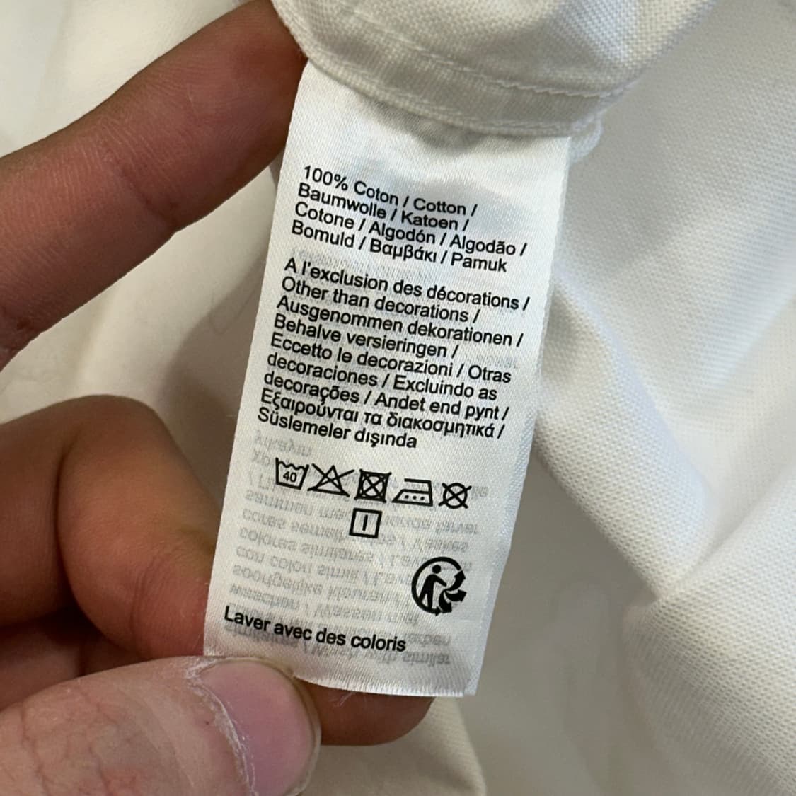 M 라코스테 레귤러핏 화이트 코튼 셔츠 상품이미지5