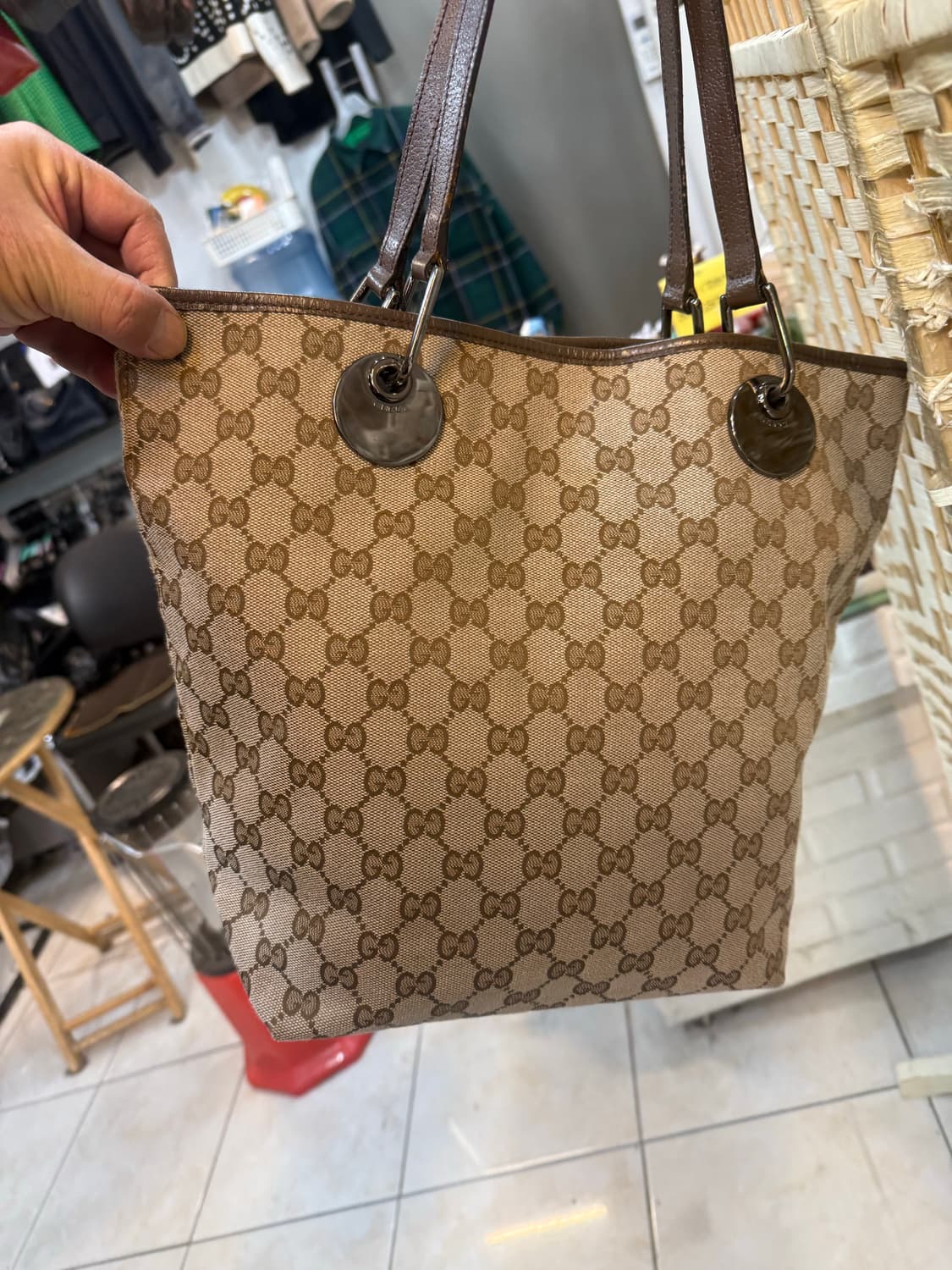 정품 구찌 GG 자가드 쇼퍼백 팝니다 상품이미지4