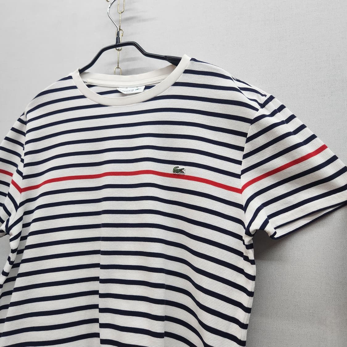 라코스테 스트라이프 로고 반팔티 L(M) 상품이미지3