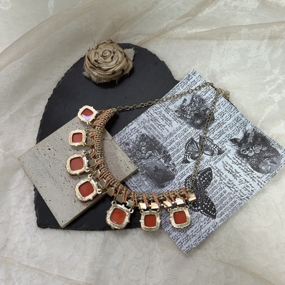 빈티지  오리엔탈 리본 목걸이 상품이미지3