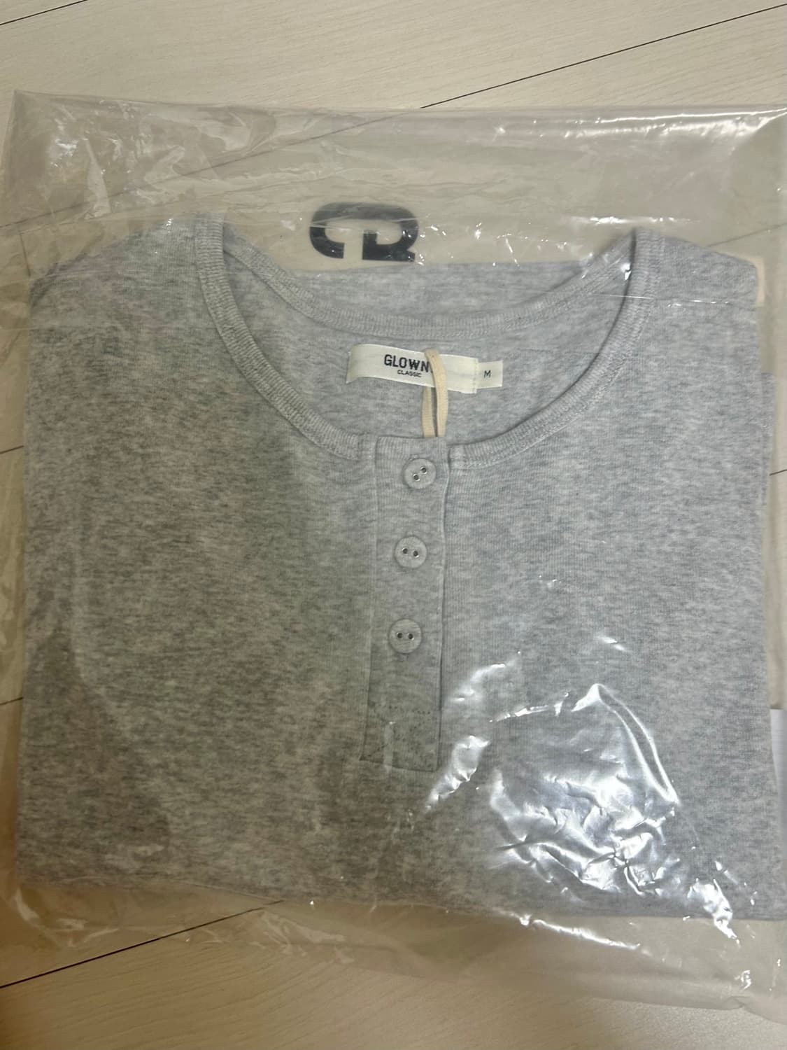 글로니 3/4 button fly tee (melange gray) M 상품이미지1