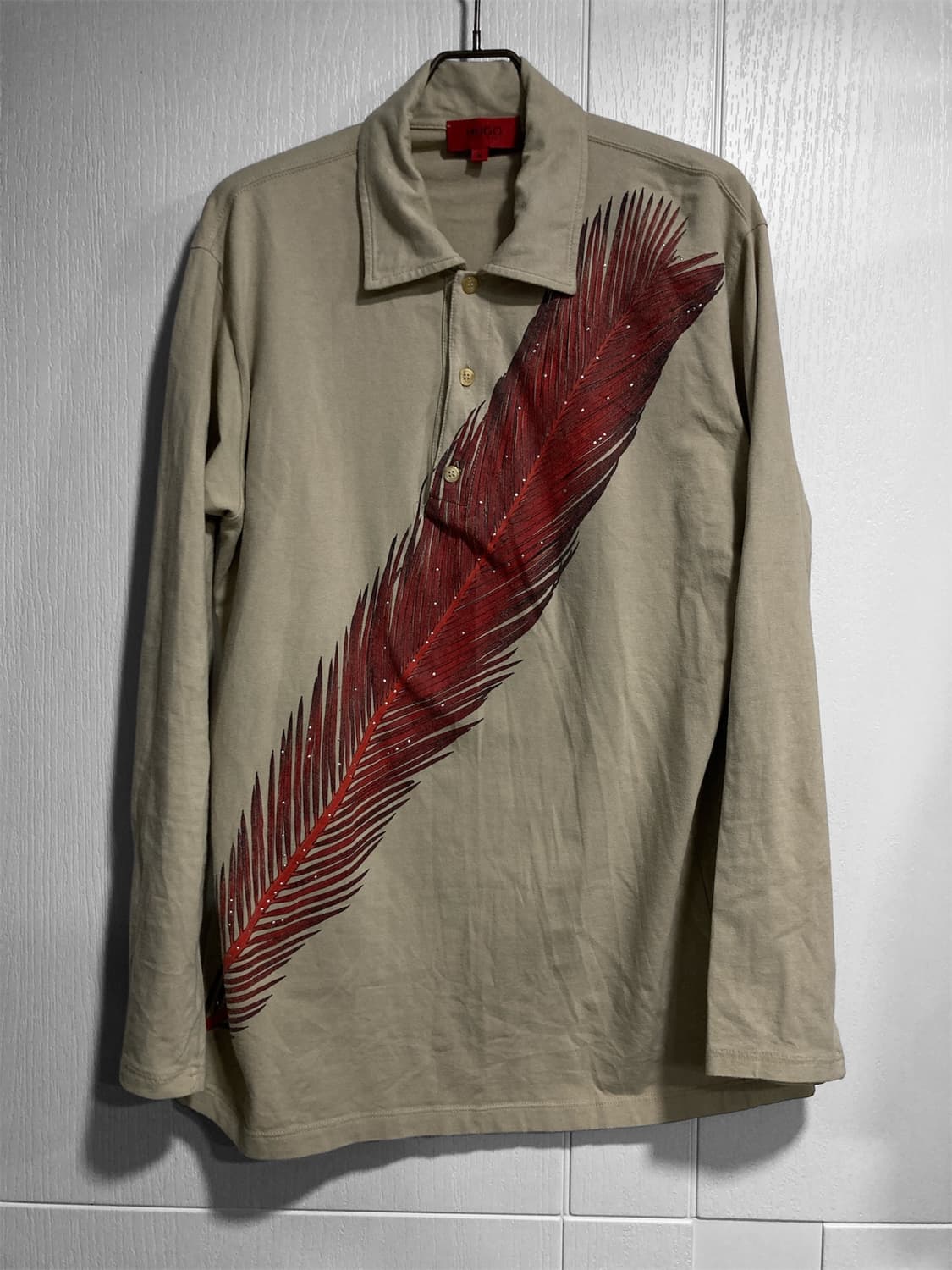 2000s휴고보스 깃털 롱슬리브 카라티 상품이미지3