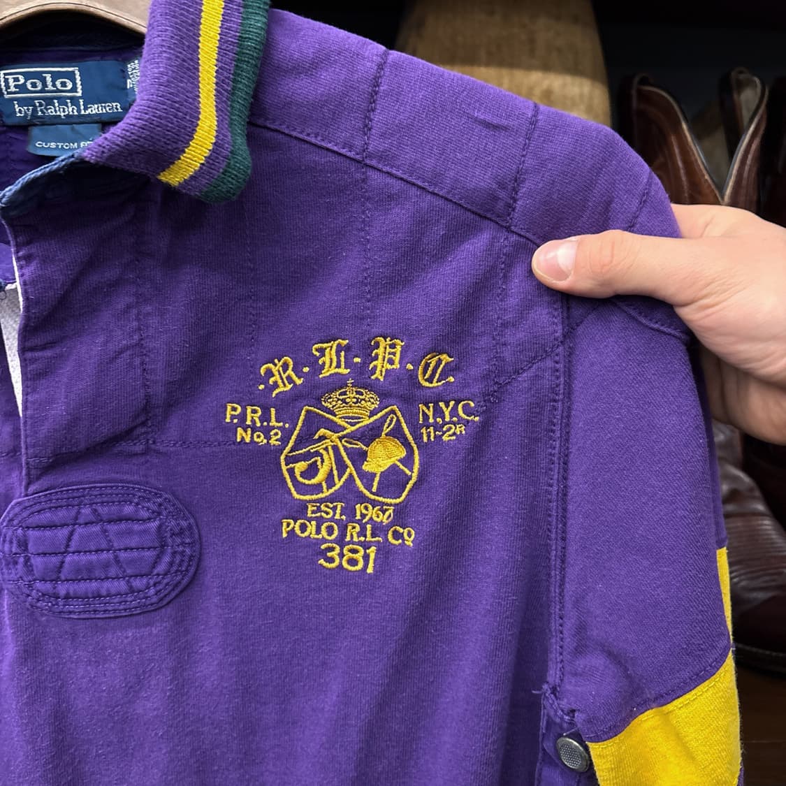 90s 폴로 랄프로렌 럭비 셔츠 빅 로고 넘버링 더블알엘 N361 상품이미지3