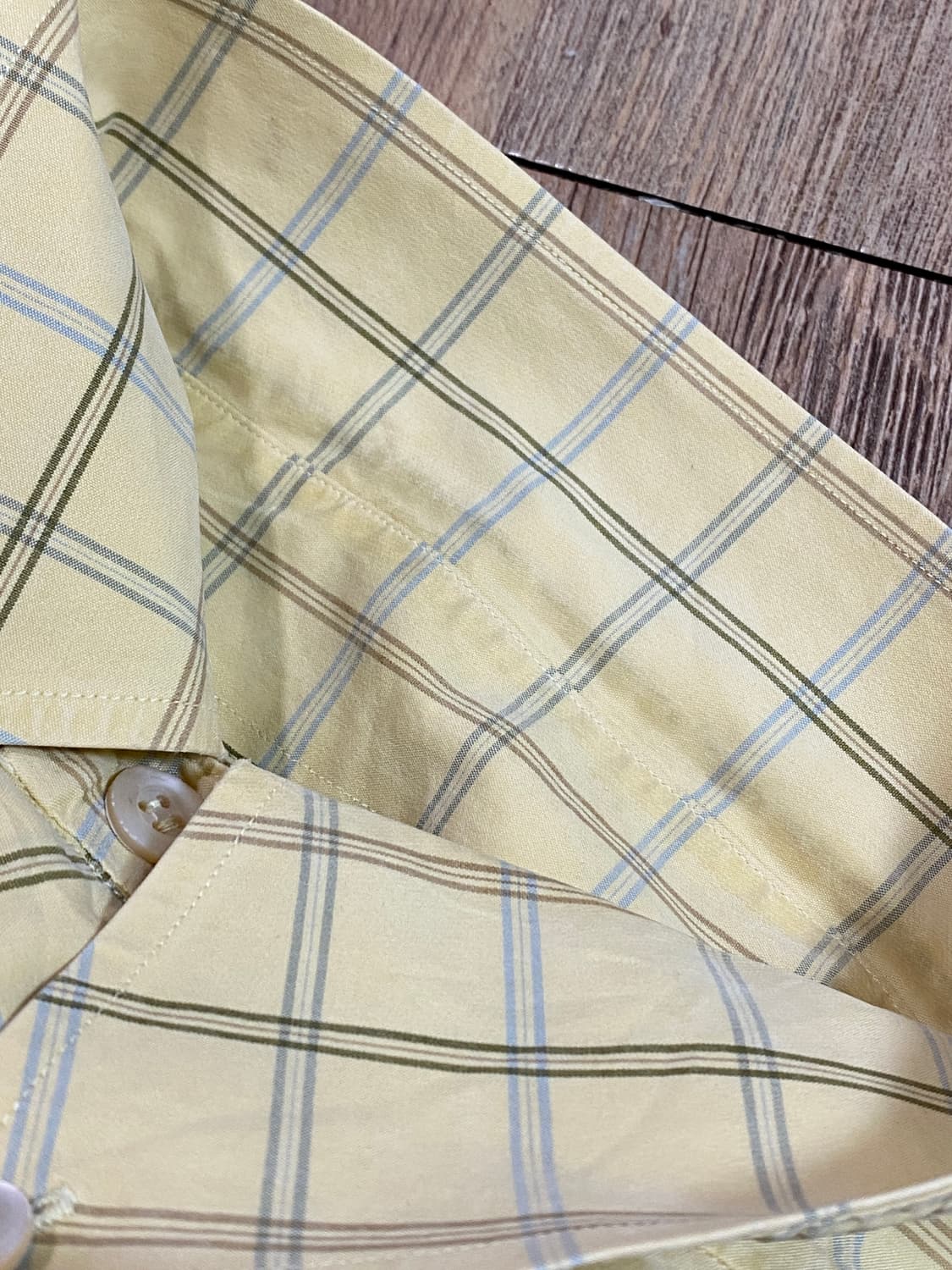 에르메네질도 제냐 버튼 다운 체크 코튼 셔츠 옐로우 L 상품이미지8