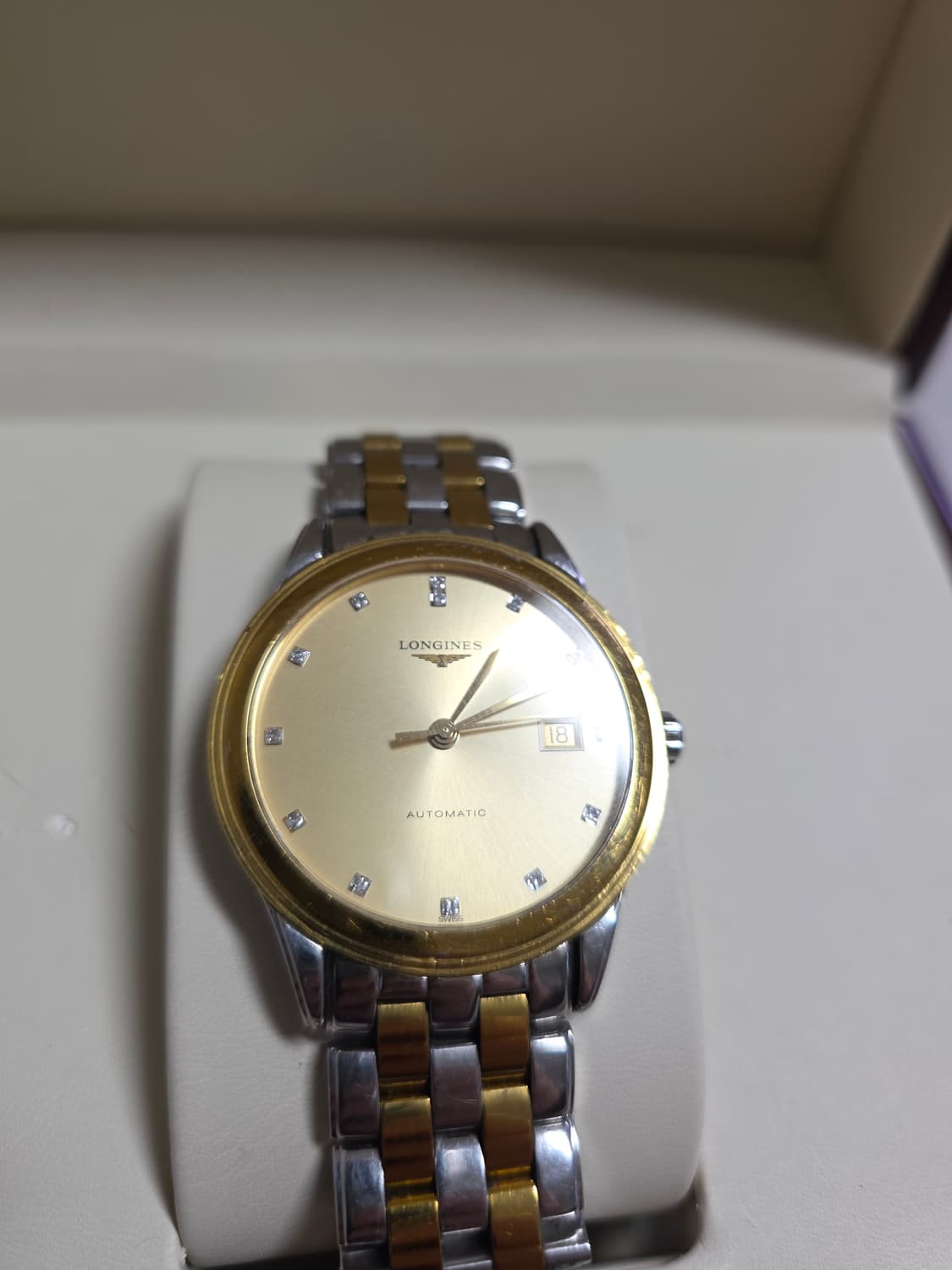 론진 금장 콤비 다이아 오토매틱 시계 상품이미지2