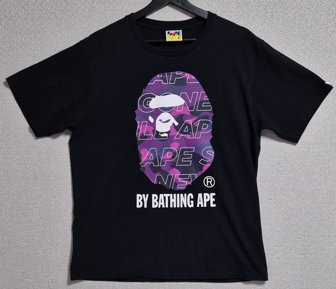M ) BAPE 베이프 블랙 퍼플 카모 반팔티 상품이미지1