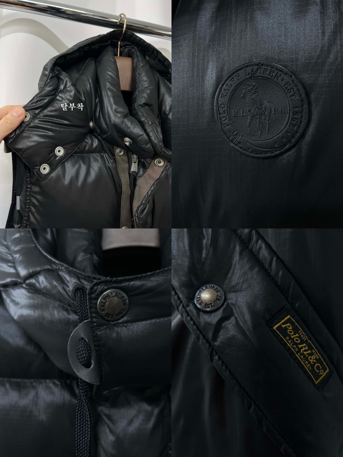 폴로 랄프로렌 블랙 쿠키와펜 립스탑 다운 베스트 자켓 상품이미지7