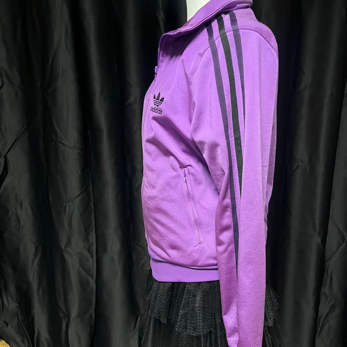 아디다스 보라 검정 져지 펑크 y2k 상품이미지3