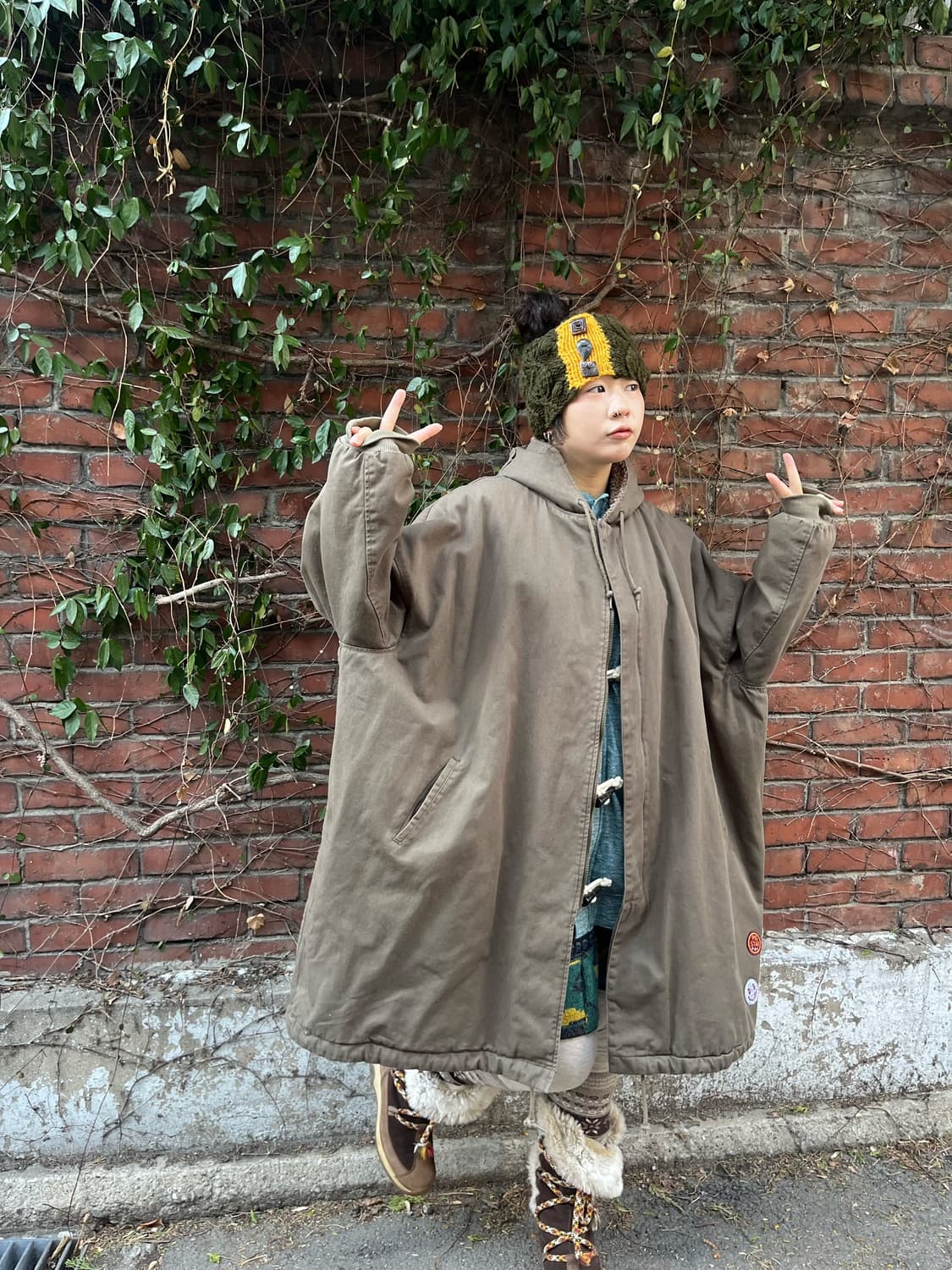 drugstores 카키 양털 후드 야상 아우터 상품이미지1