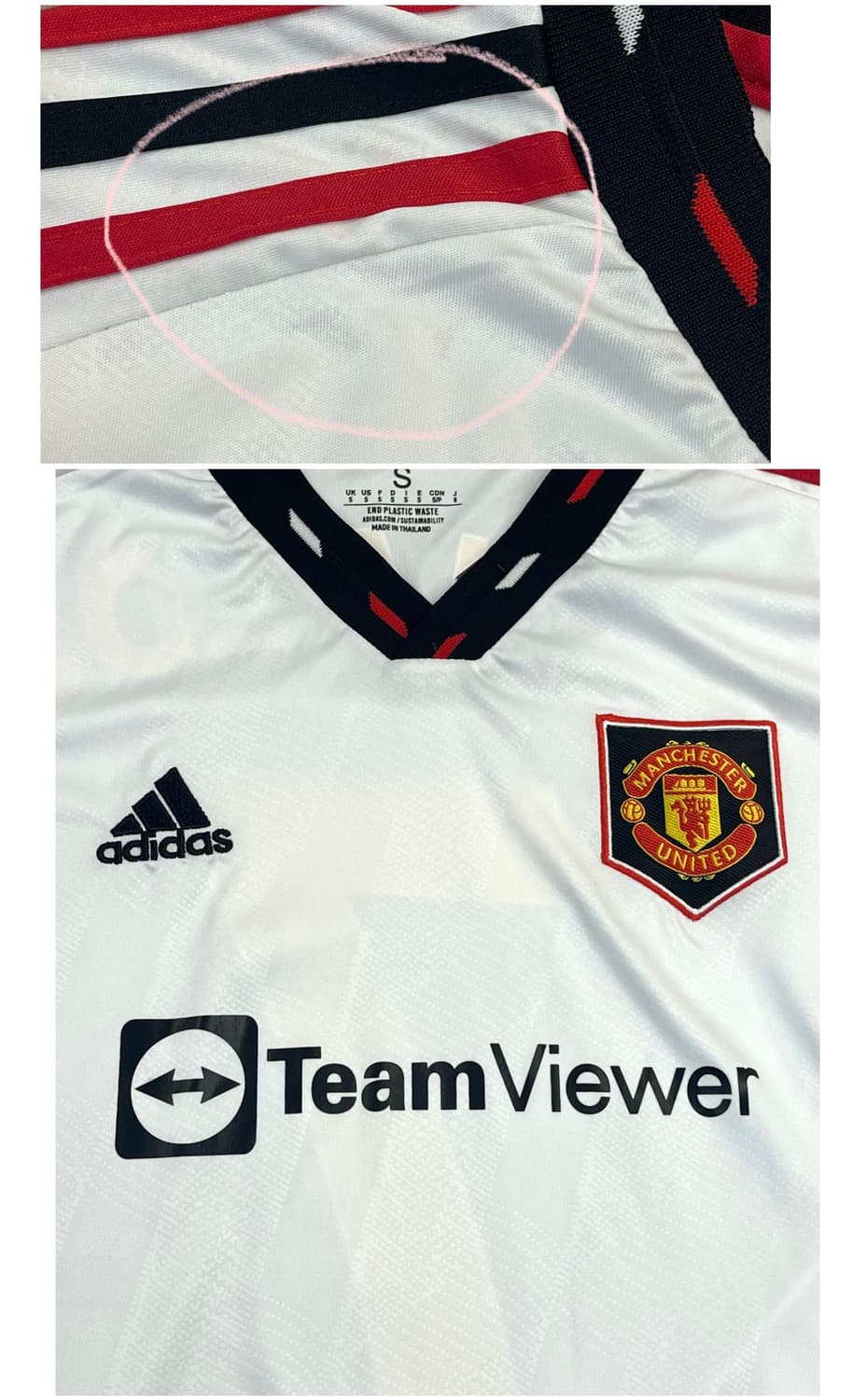 아디다스 맨유 22-23 호날두 반팔 유니폼 화이트 S #csz3843 상품이미지4