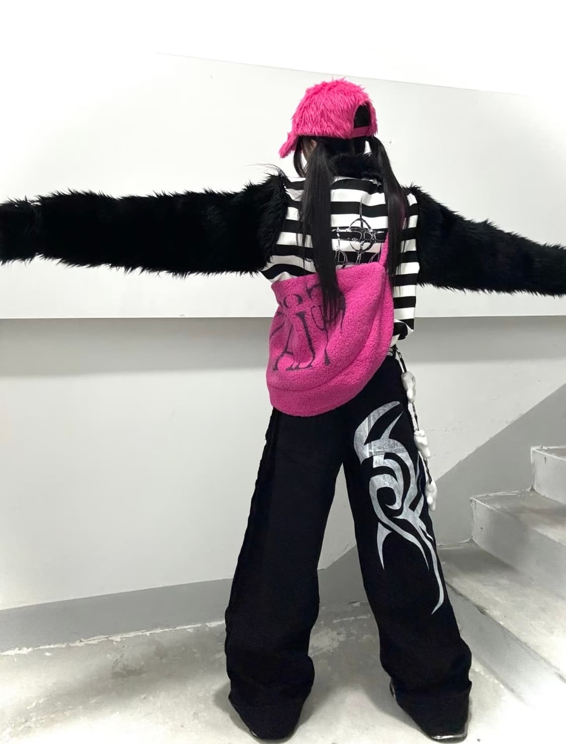 데스노트 갓플랜 핑크 양털 뽀글이 덤플링 숄더백 가방 오네갸루 상품이미지4