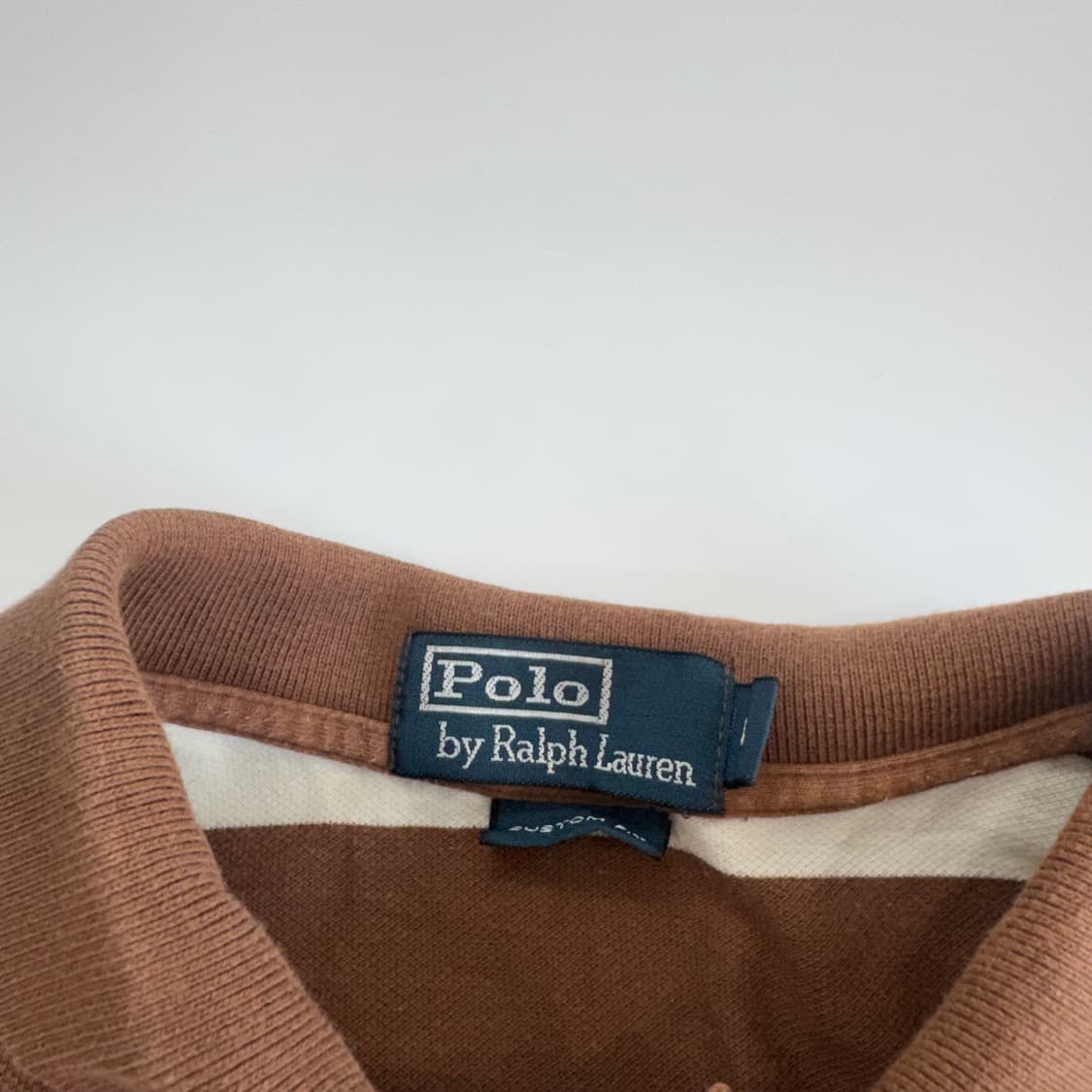 Polo 폴로 라이트 핑크 브라운 스트라이프 반팔 카라티 상품이미지5
