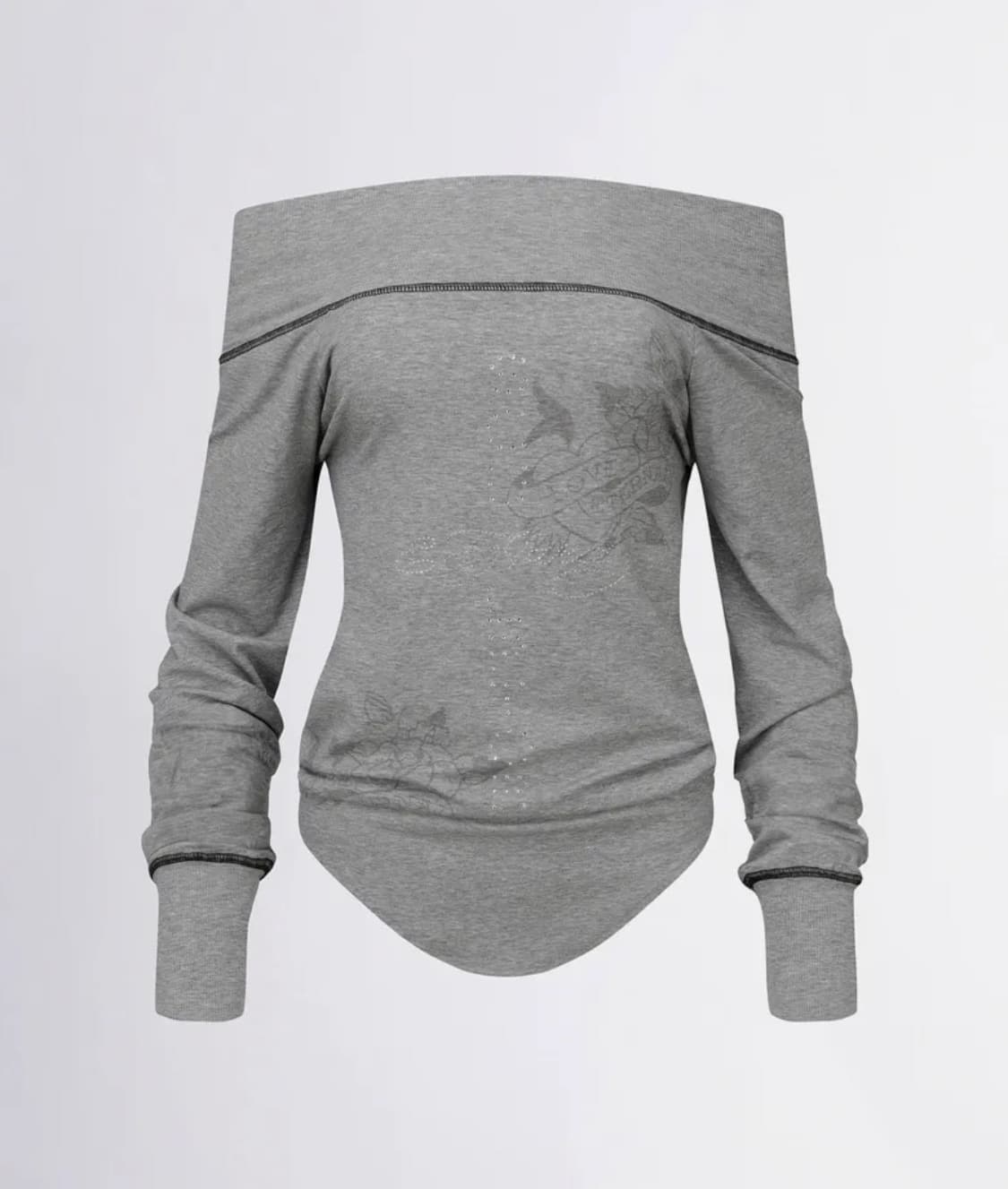 스컬프터 X 에드하디 Raglan Off-Shoulder Tee 상품이미지1